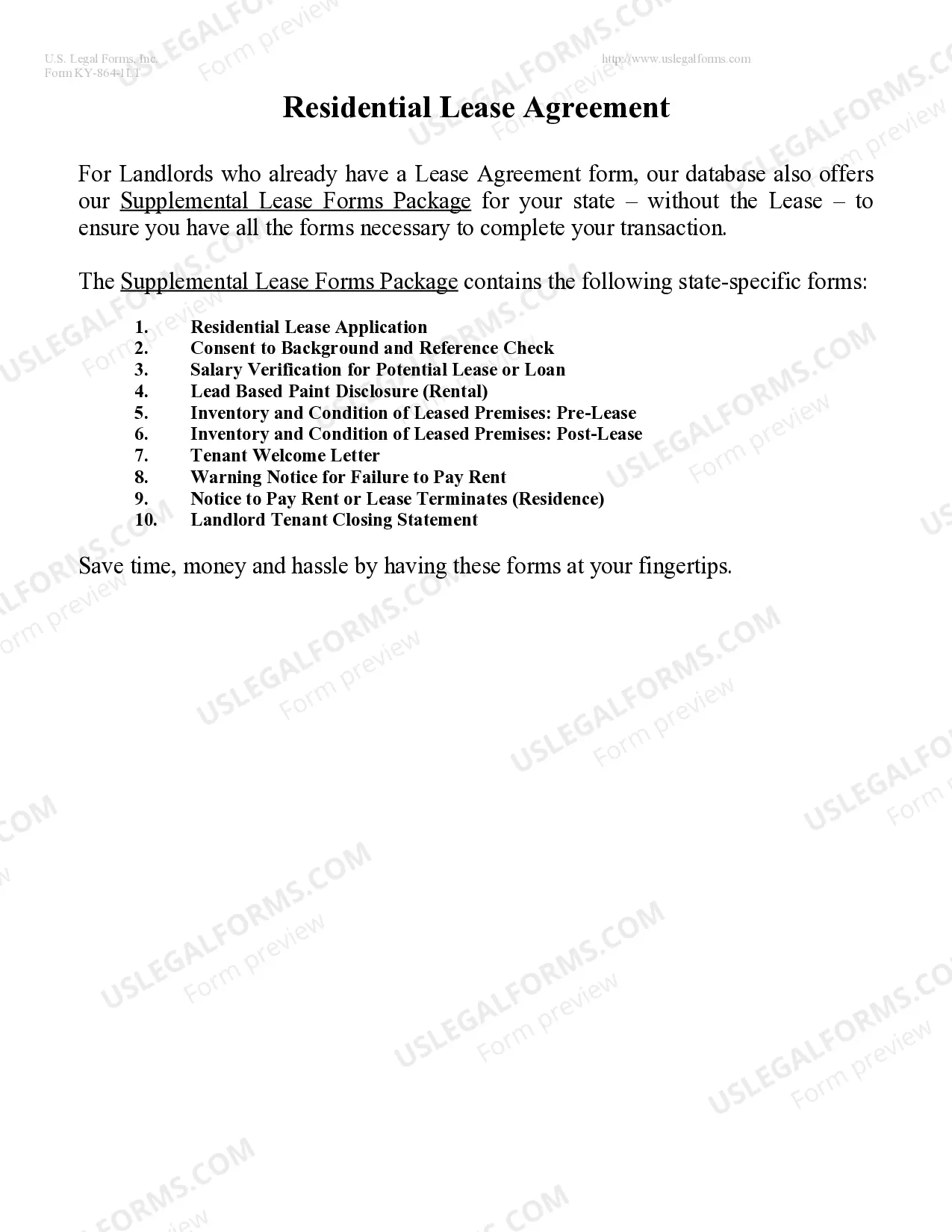 Preview Residential Lease or Rental Agreement for Month to Month