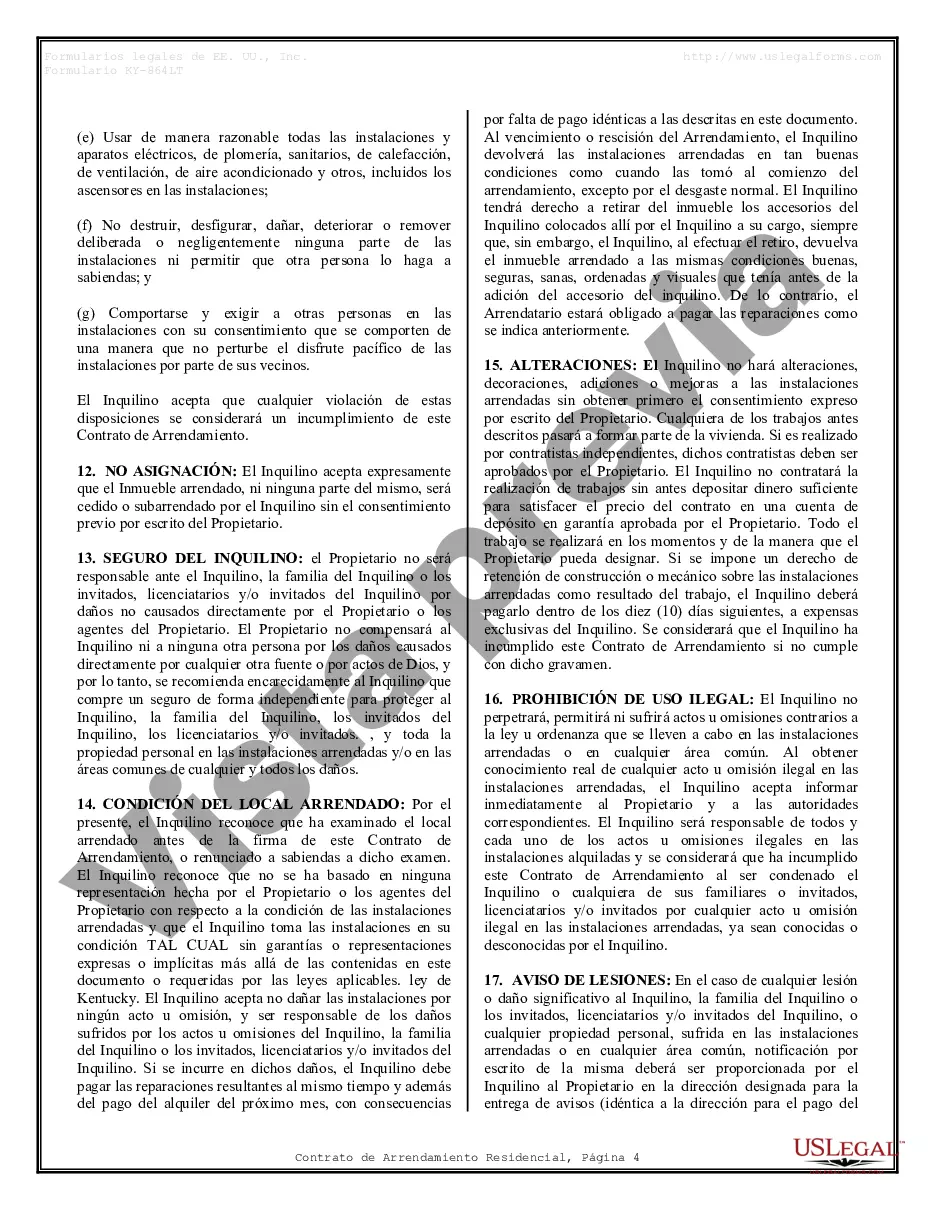 Preview Contrato de arrendamiento de alquiler residencial