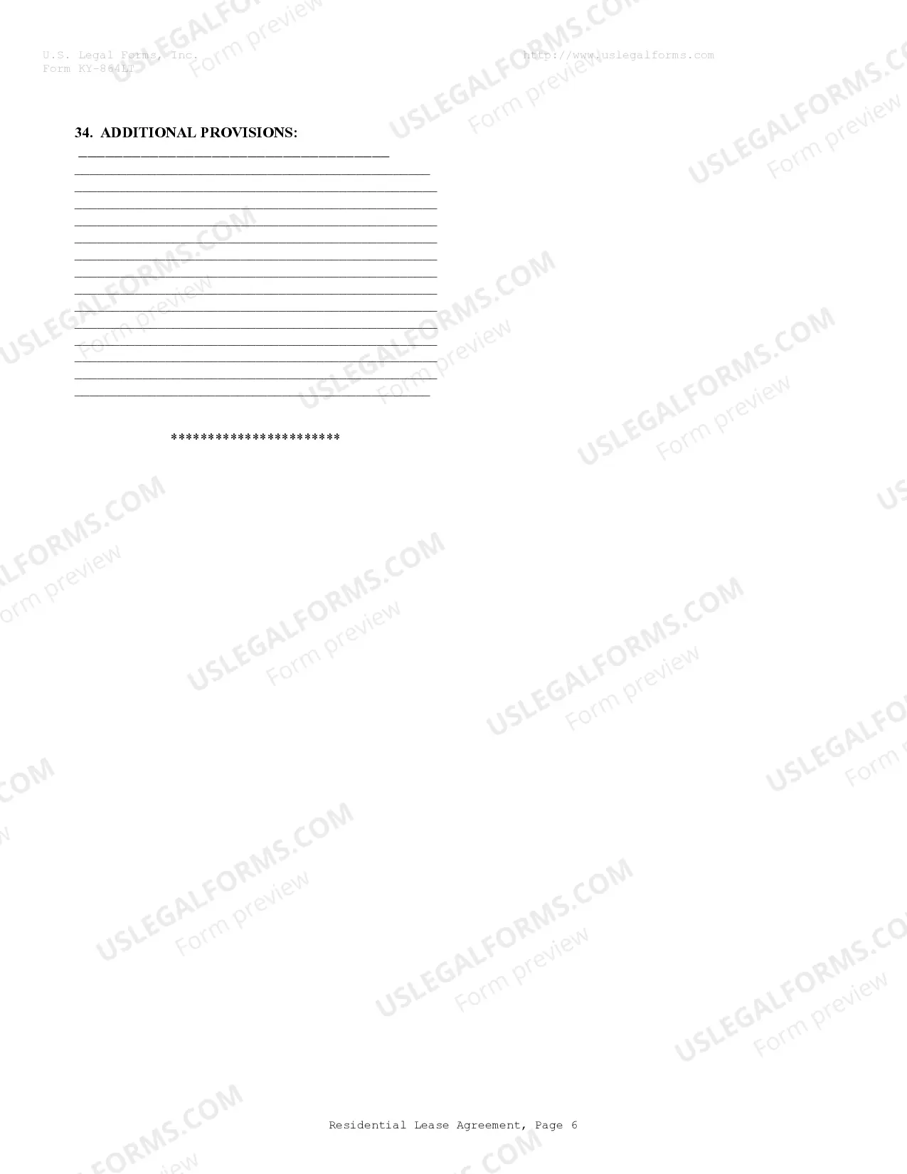 Preview Residential Rental Lease Agreement