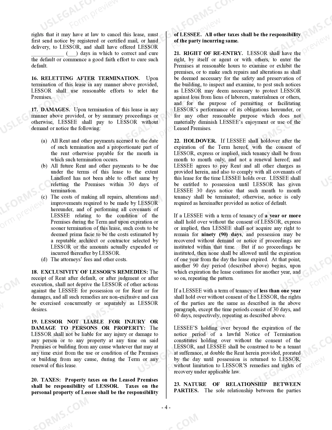 Preview Commercial Building or Space Lease