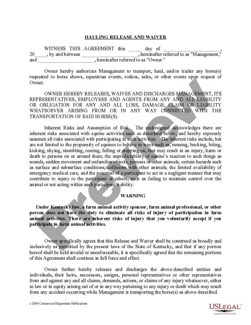 Get Kentucky Horse Equine Forms Package Preview Kentucky Horse Equine Forms Package