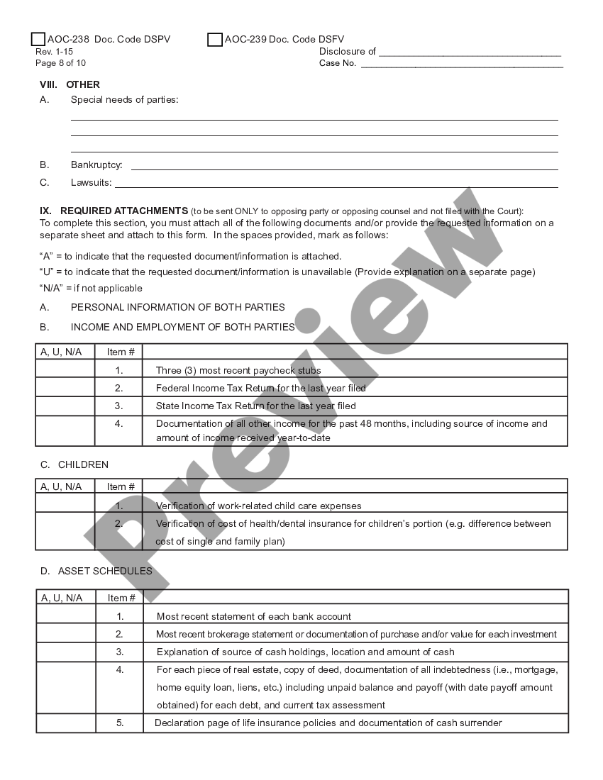 Kentucky Simplified Verified Disclosure - Aoc 238 | US Legal Forms