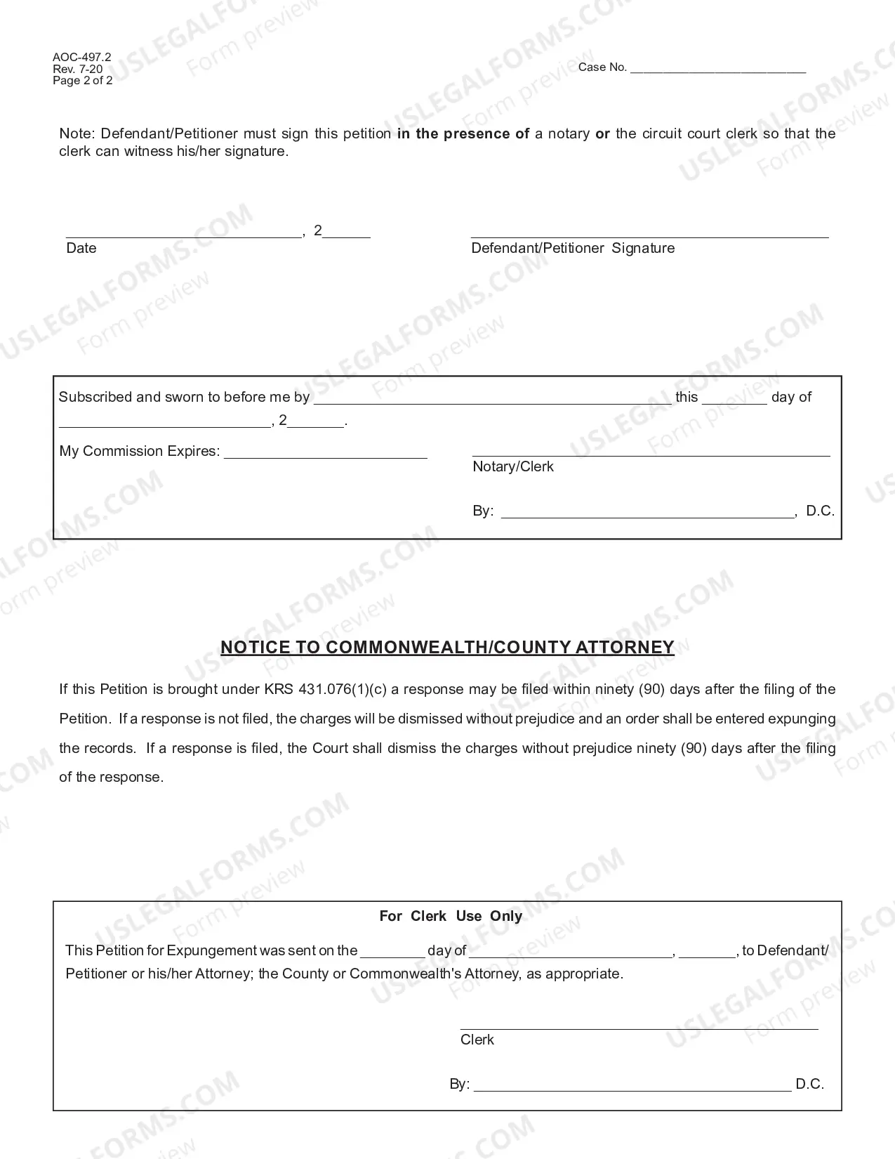 Preview Petition or Motion for Expungement for Acquittal or Dismissal with Prejudice