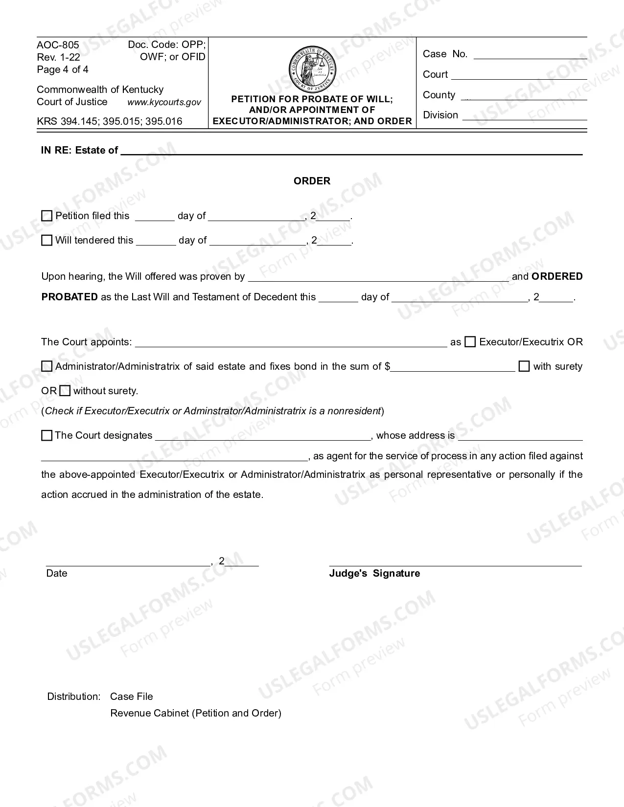 Preview Petition for Probate of Will Appointment of Administrator Appointment of Executor