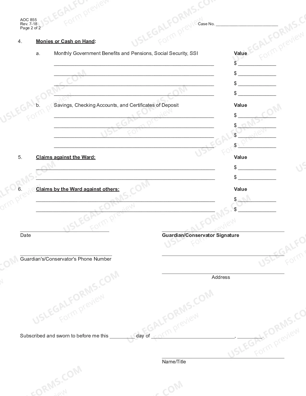 Preview 60 Day Inventory or Supplemental Inventory [ ] Minor [ ] Disabled Person