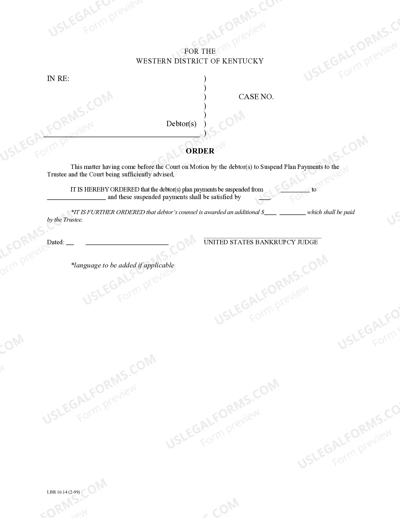 Preview Motion to Suspend Payment