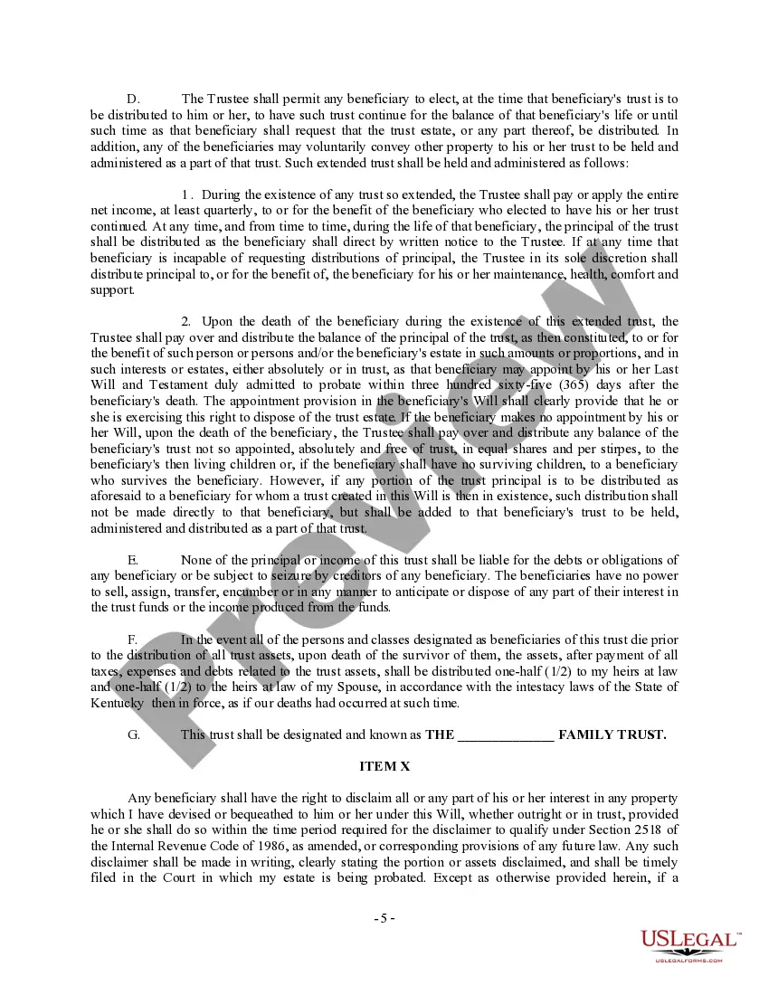 Preview Complex Will with Credit Shelter Marital Trust for Large Estates