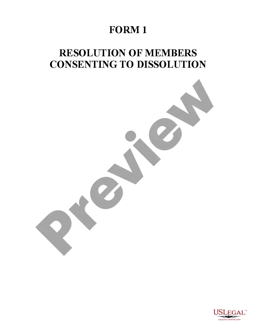 Preview Kentucky Dissolution Package to Dissolve Limited Liability Company LLC