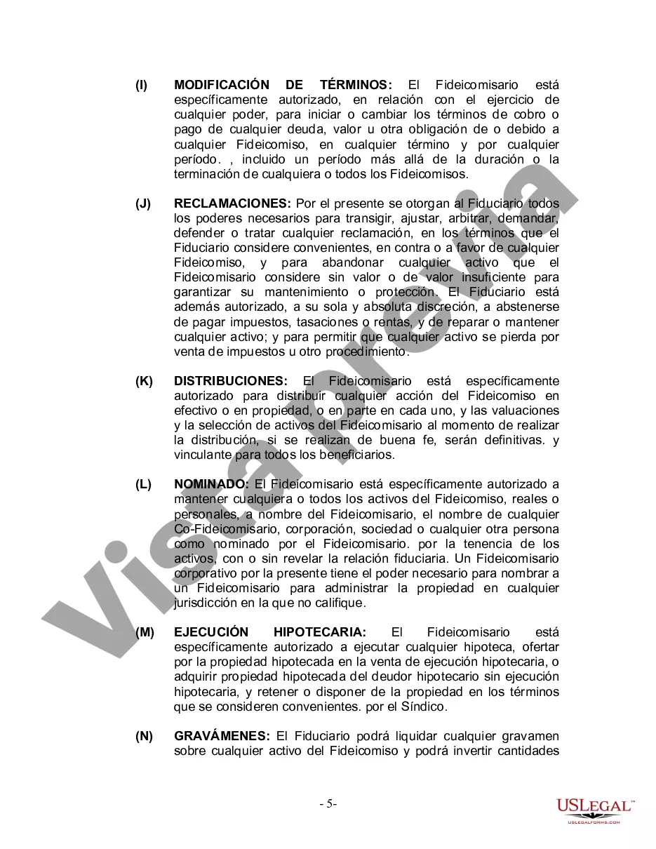 Preview Fideicomiso en vida para una persona soltera, divorciada o viuda (o viuda) con hijos
