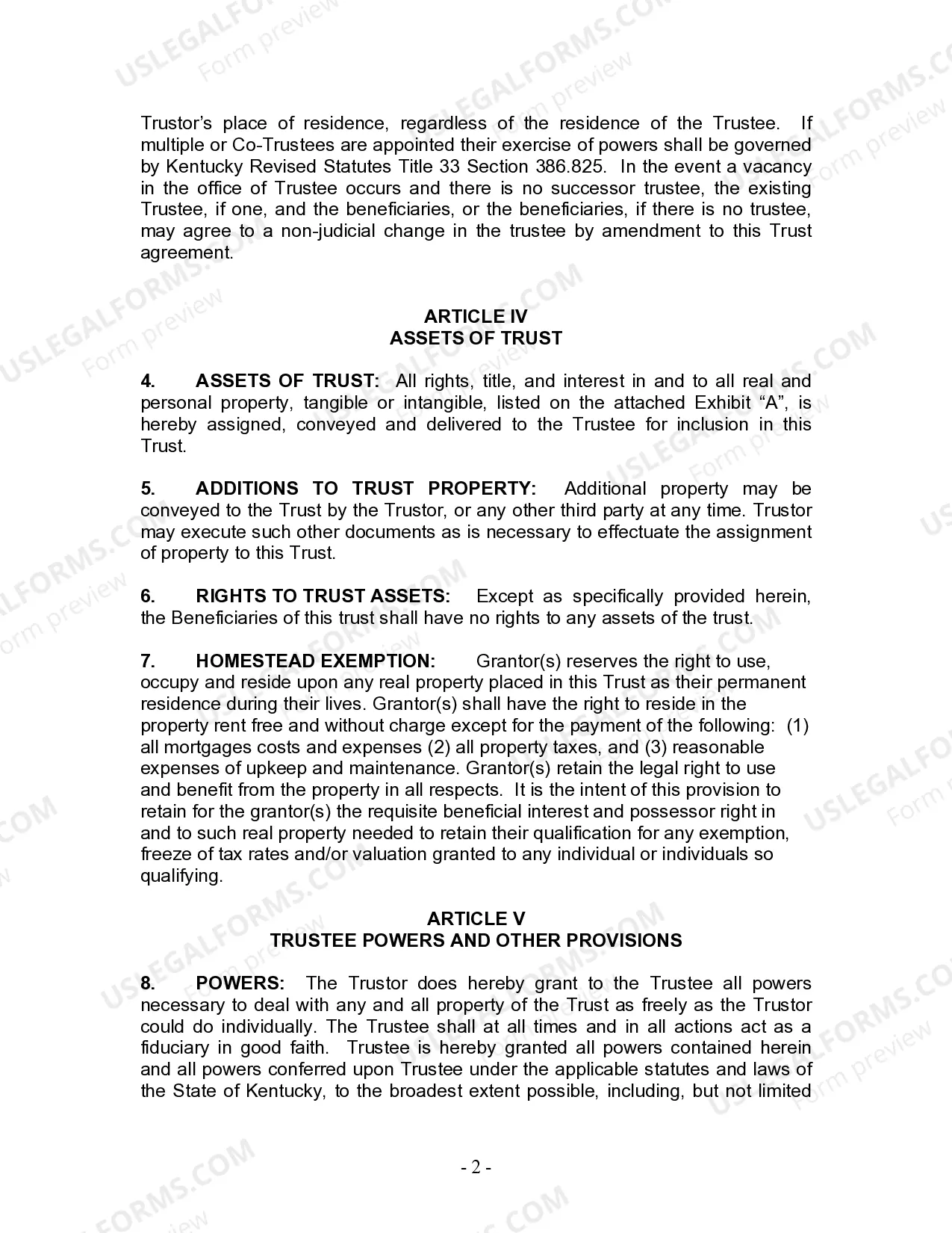 Preview Living Trust for Husband and Wife with Minor and or Adult Children