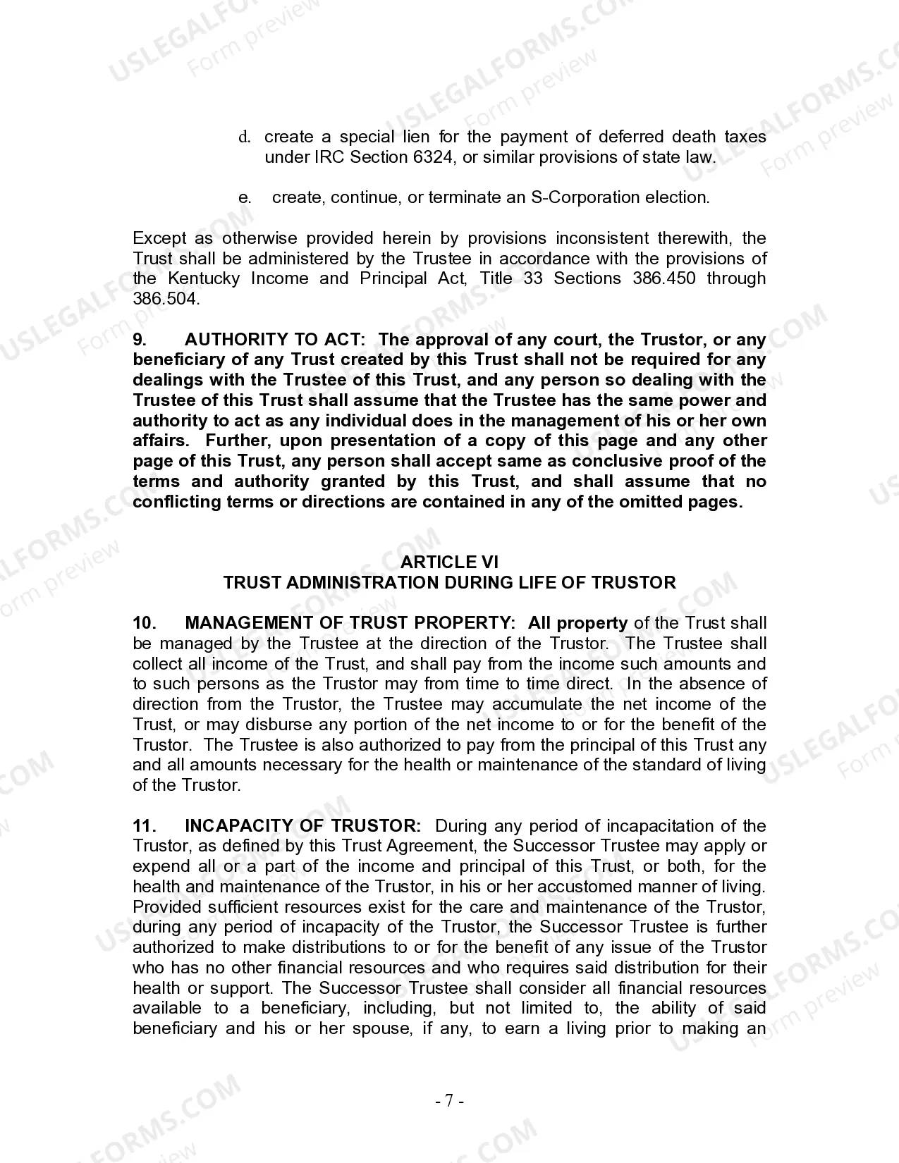 Preview Living Trust for Husband and Wife with Minor and or Adult Children