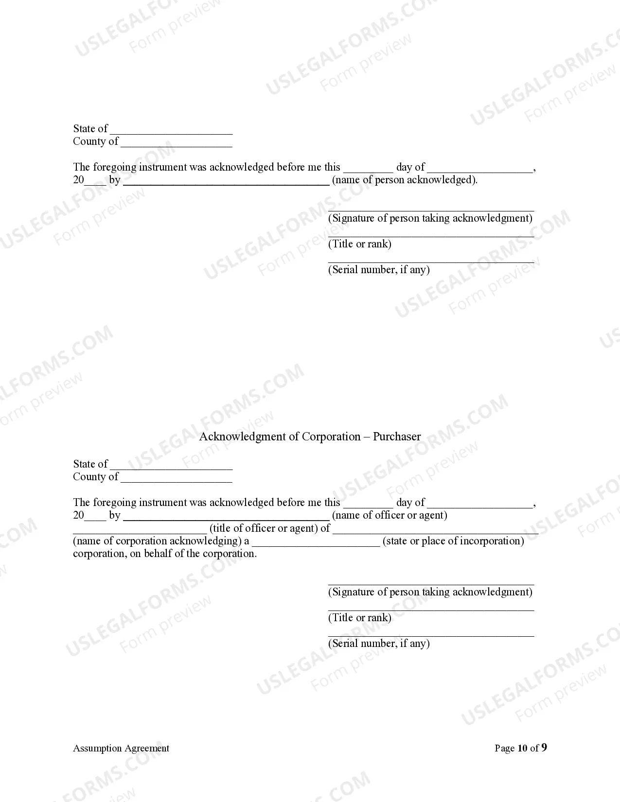 Preview Assumption Agreement of Mortgage and Release of Original Mortgagors