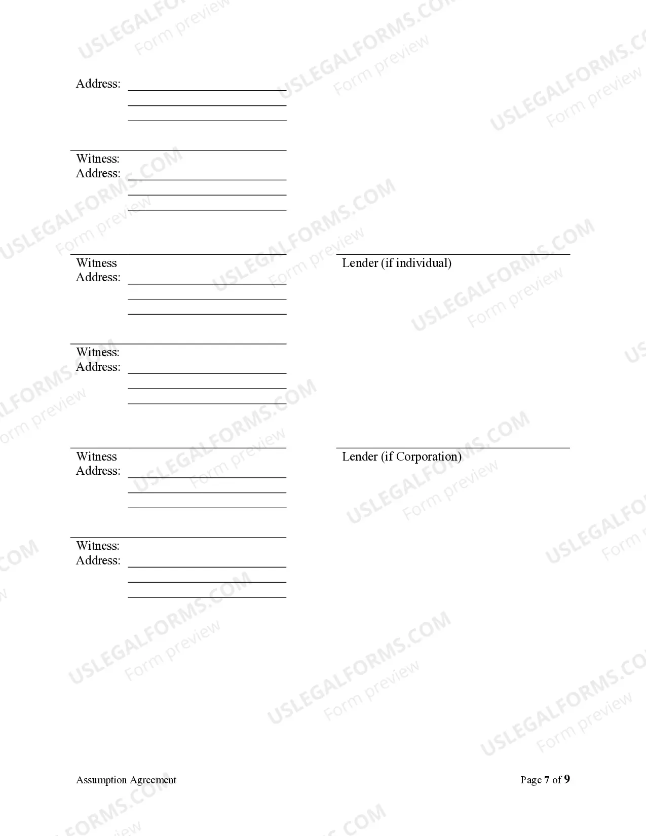 Preview Assumption Agreement of Mortgage and Release of Original Mortgagors