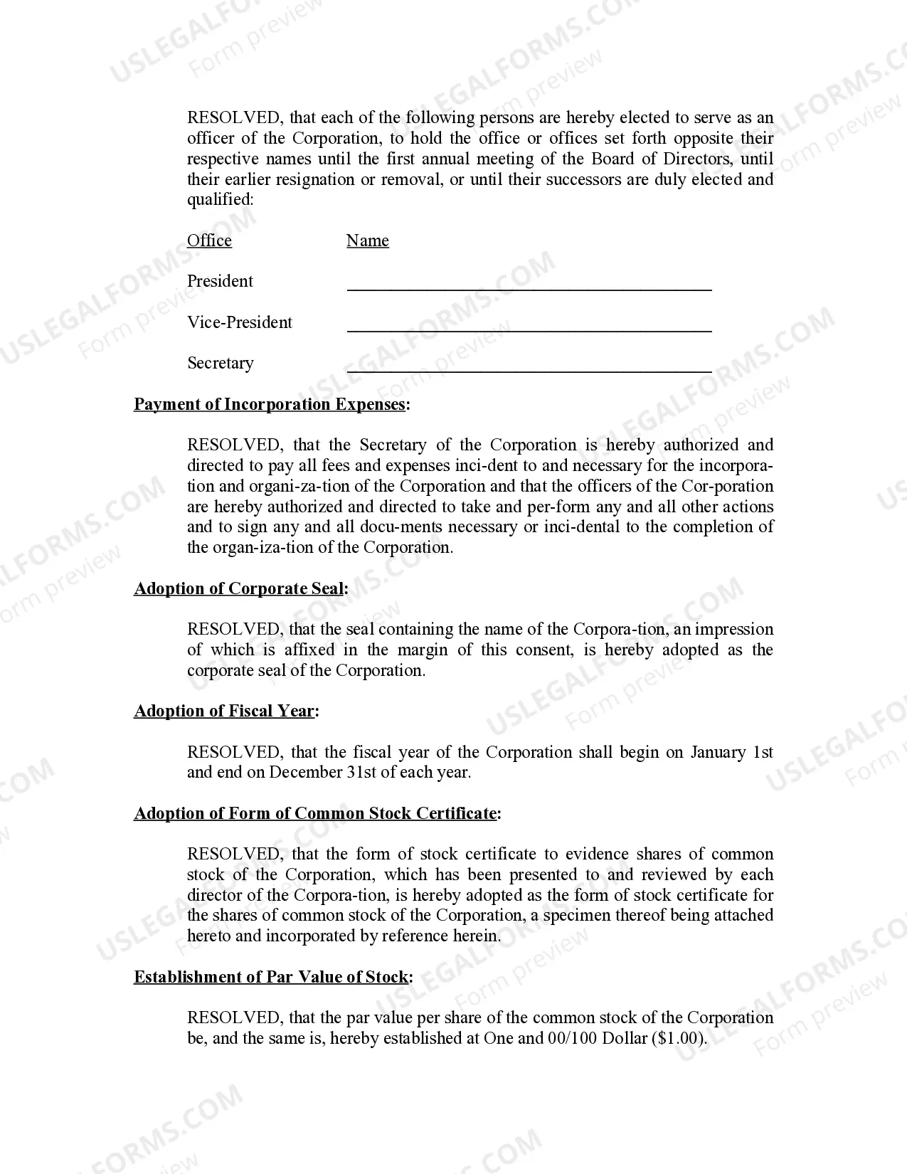 Preview Minutes for Organizational Meeting