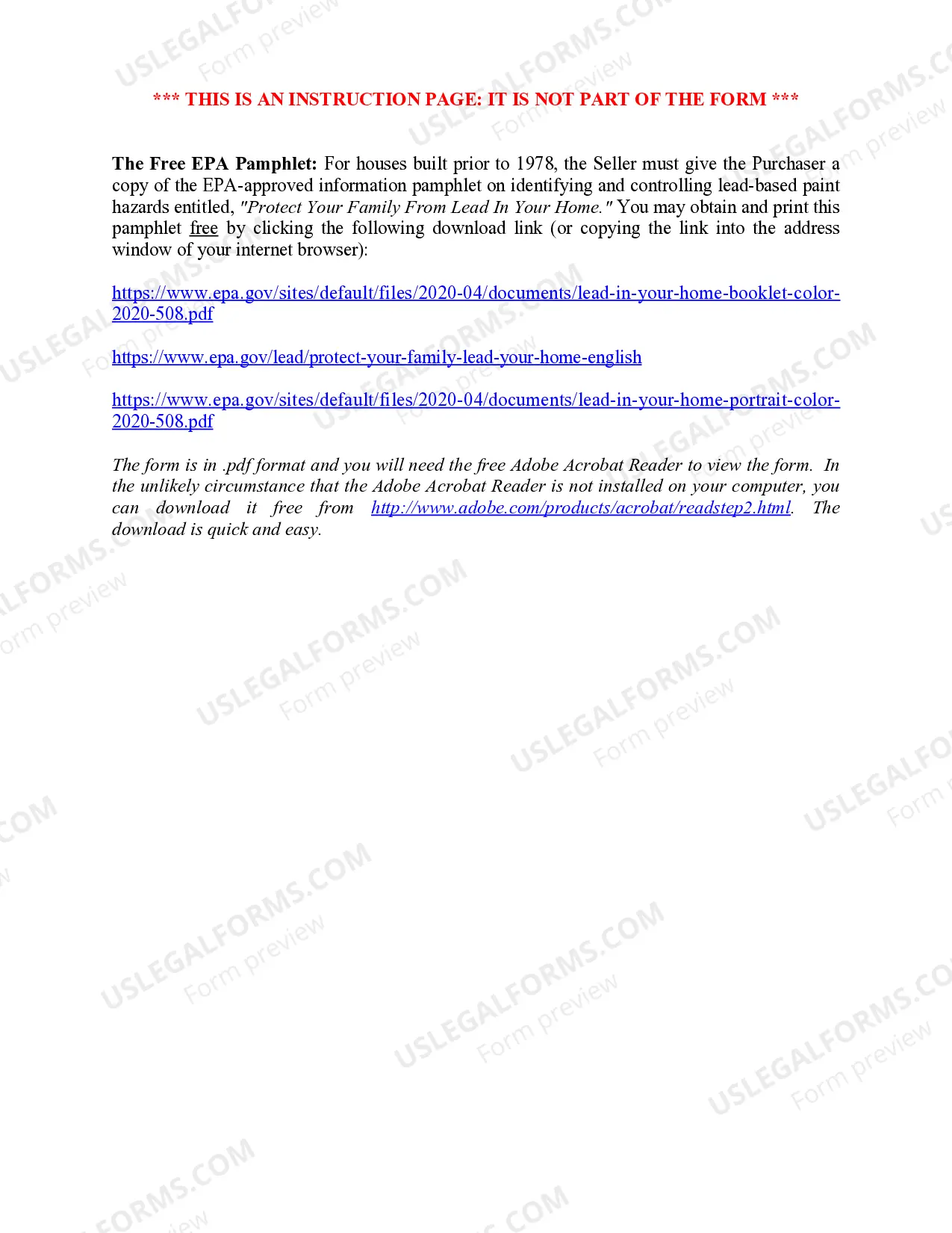 Preview Lead Based Paint Disclosure for Sales Transaction