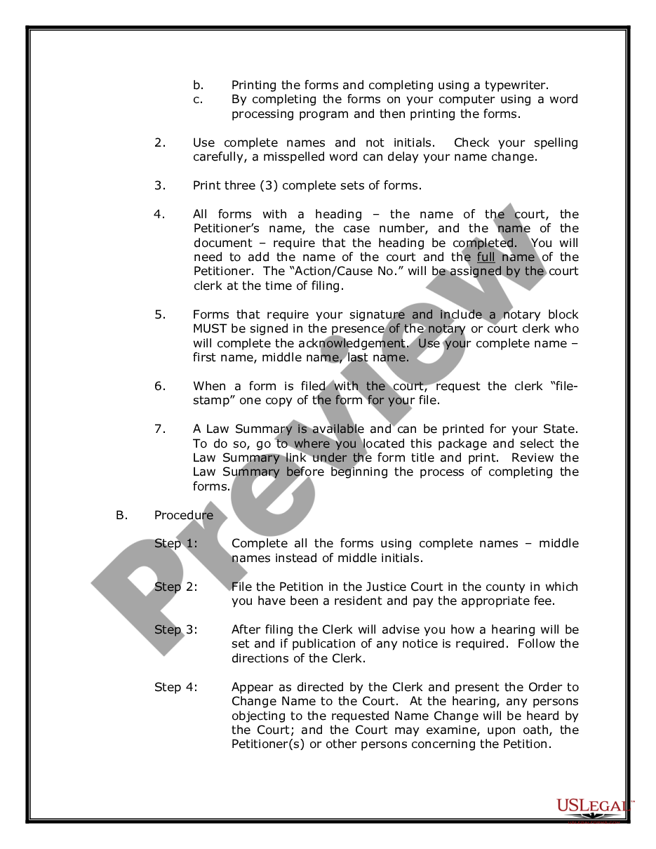 form Kentucky Name Change Instructions and Forms Package for an Adult preview