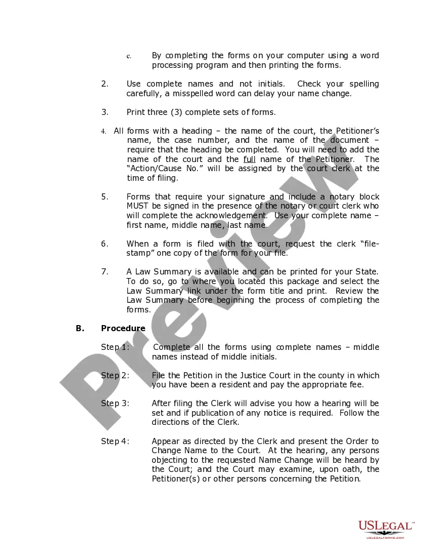 Preview Kentucky Name Change Instructions and Forms Package for an Adult