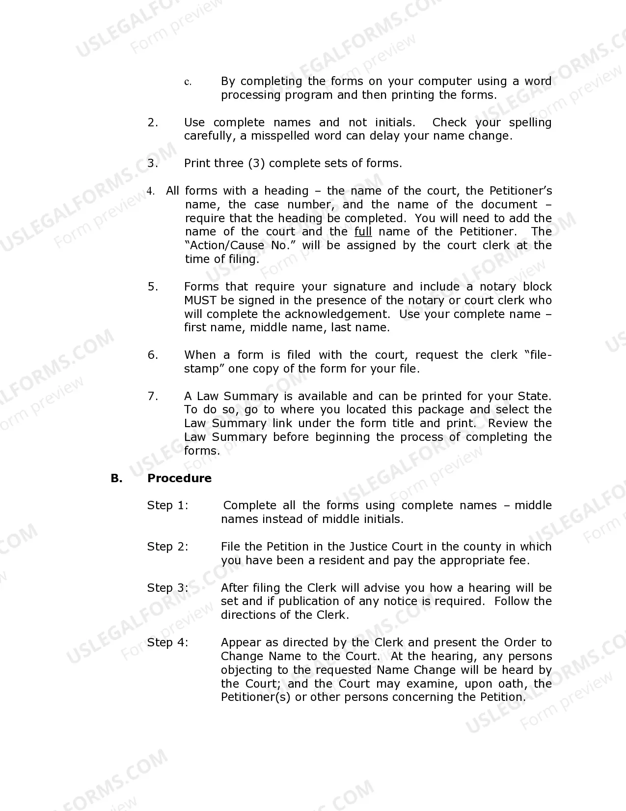 Preview Kentucky Name Change Instructions and Forms Package for a Minor