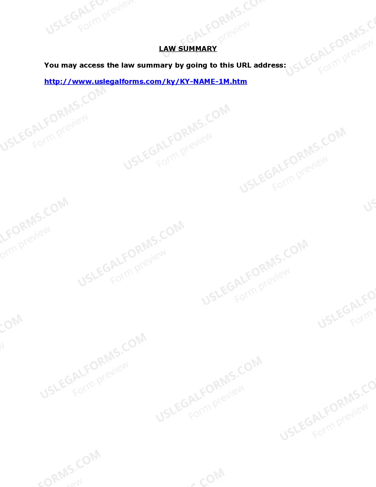 Preview Kentucky Name Change Instructions and Forms Package for a Minor