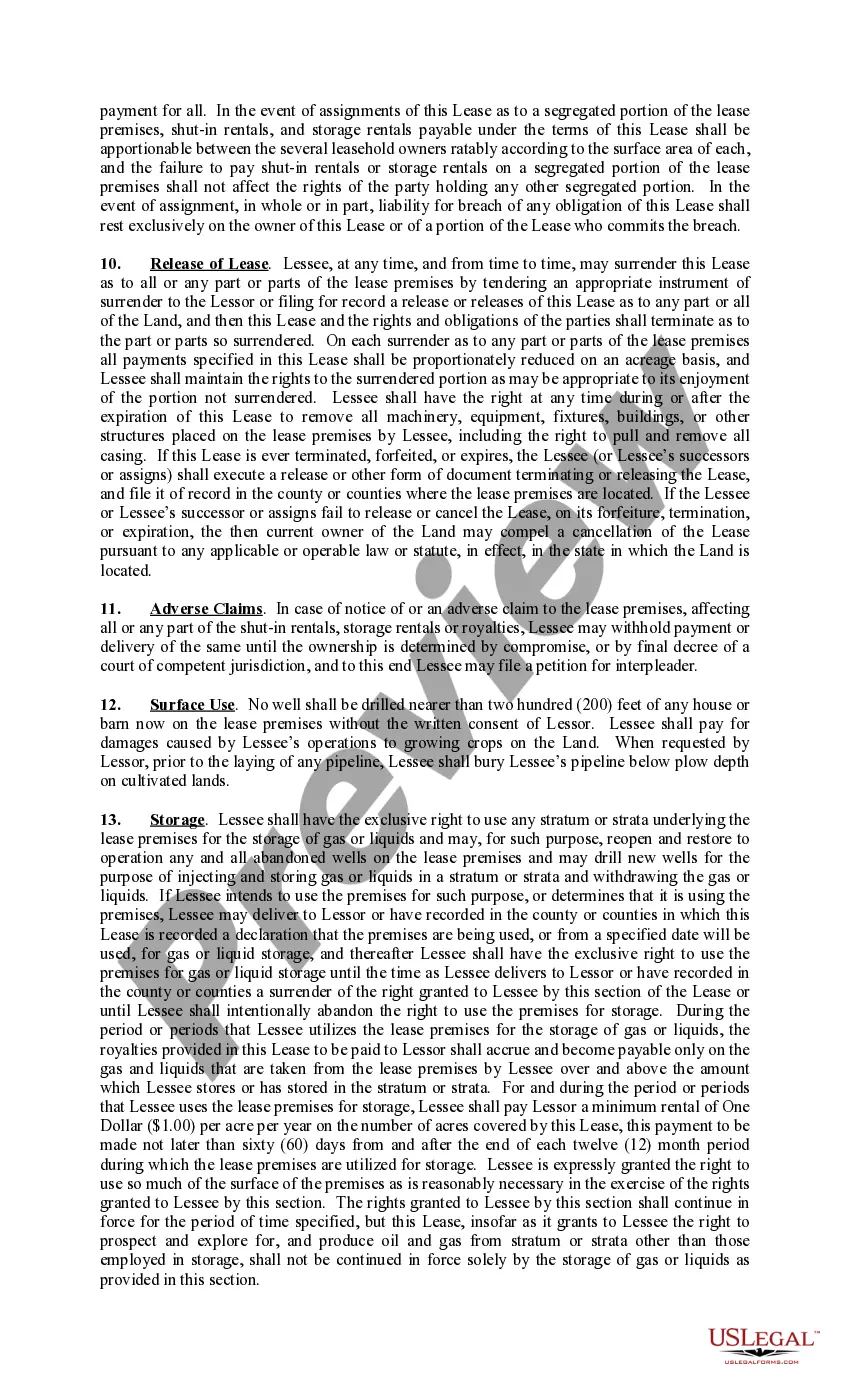 Preview Paid Up Lease Pooling Provision