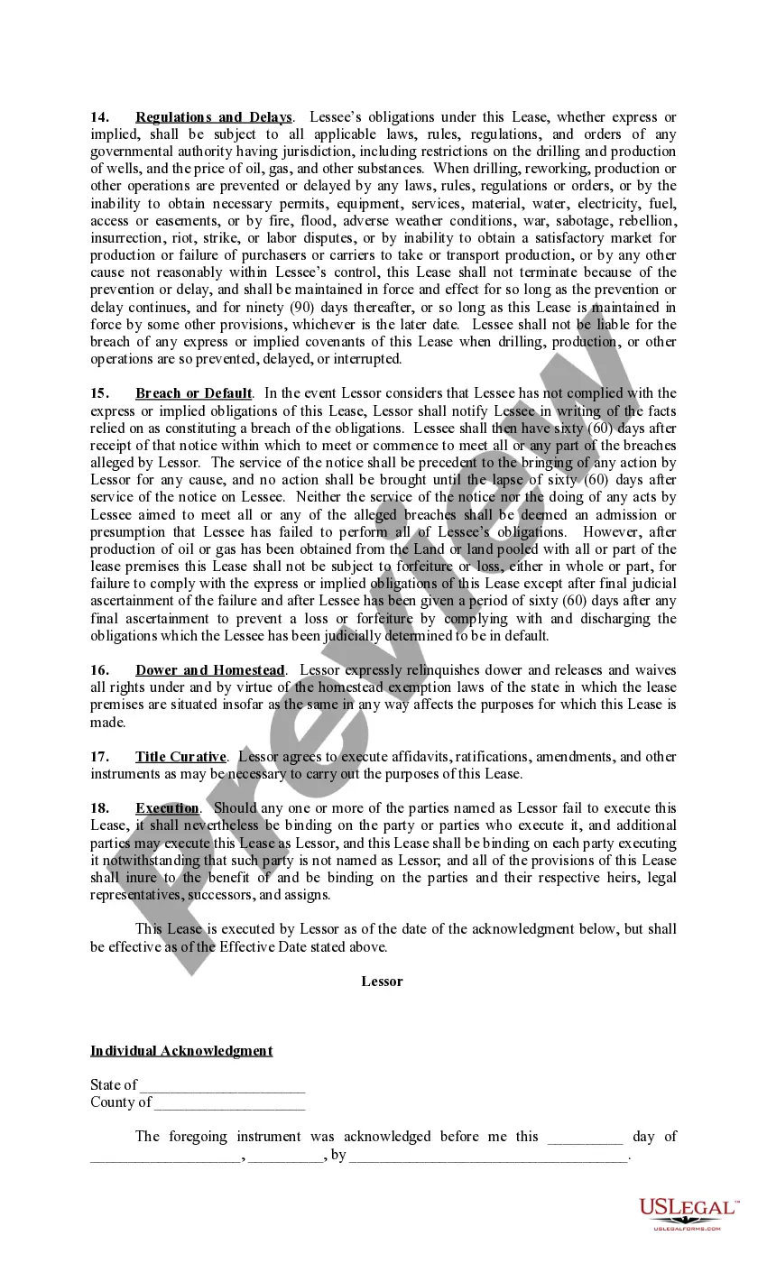 Preview Paid Up Lease Pooling Provision