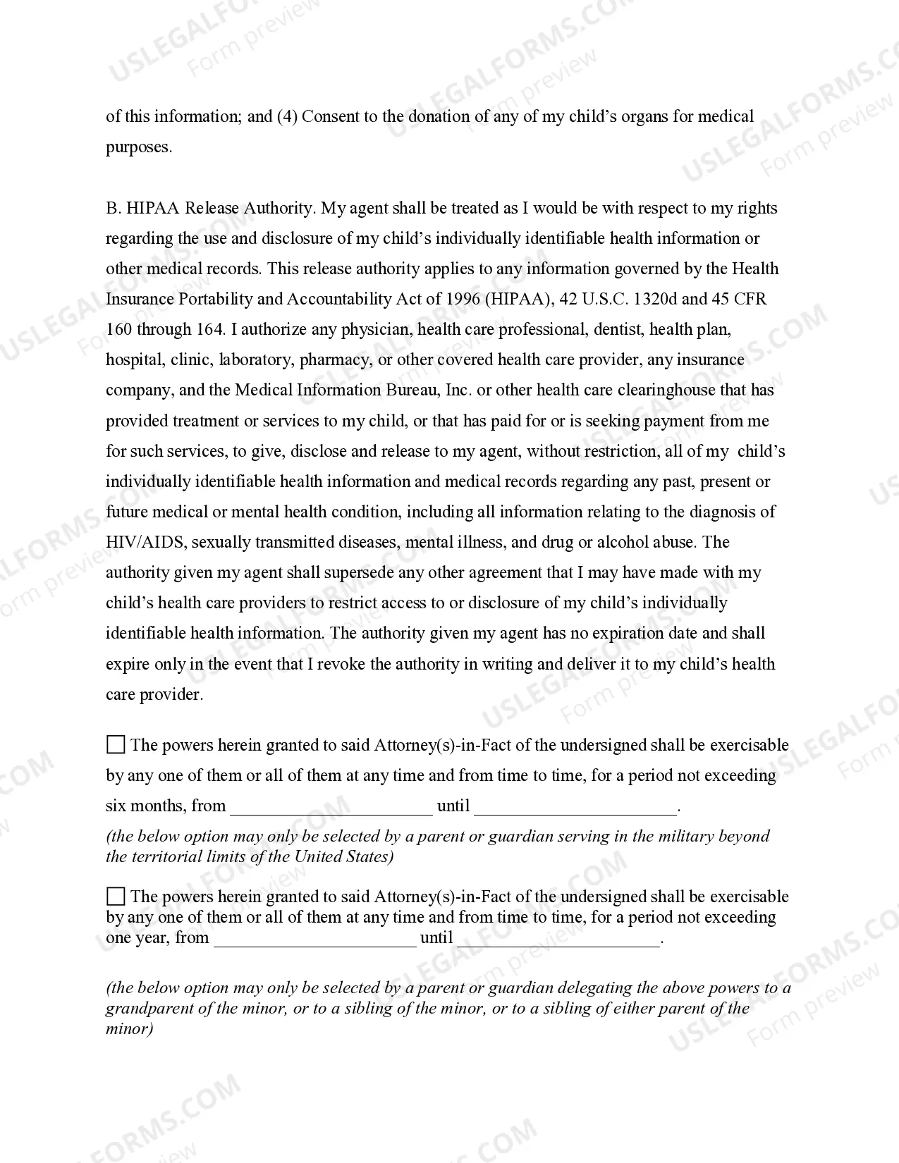 Preview General Power of Attorney for Care and Custody of Child or Children