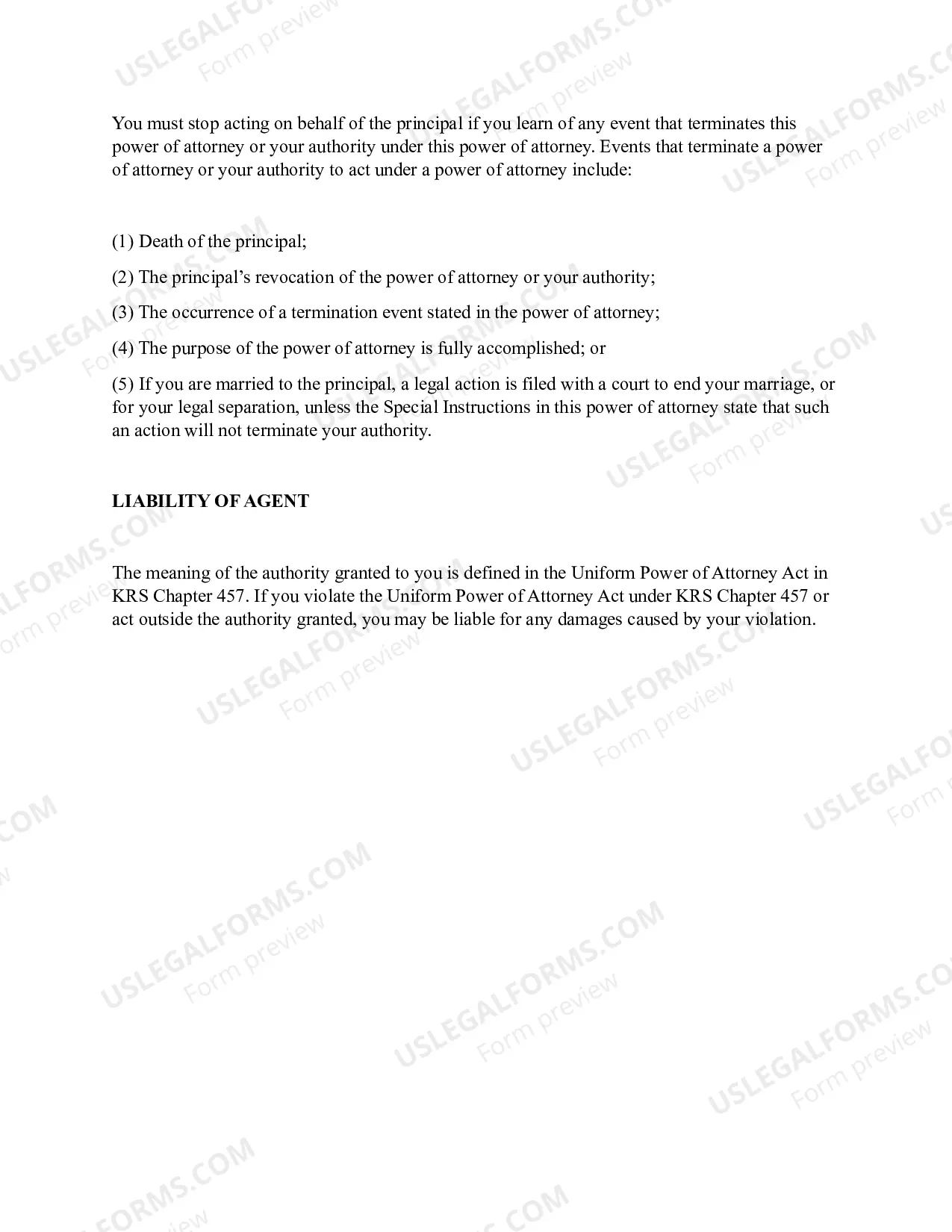 Preview Statutory General Power of Attorney - Kentucky