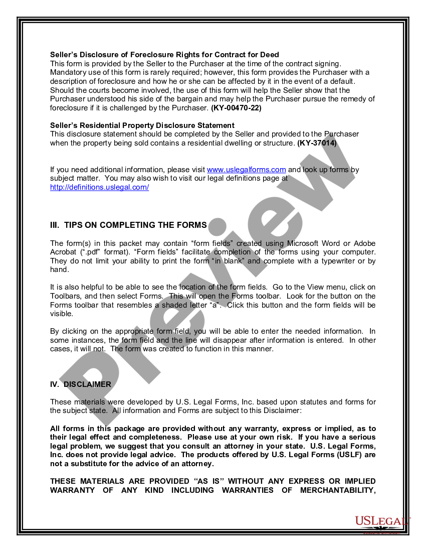 page 3 Contract for Deed Package preview