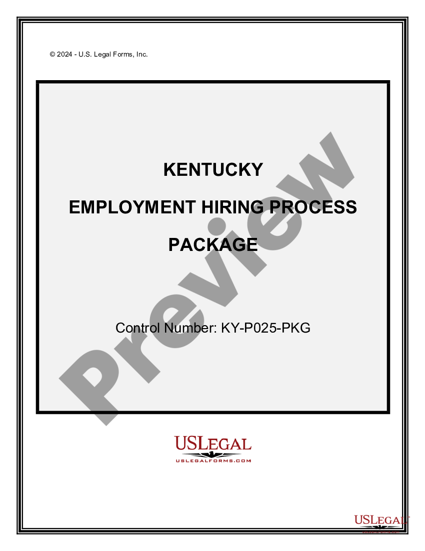 Kentucky Employment Hiring Process Package Kentucky Employment Form