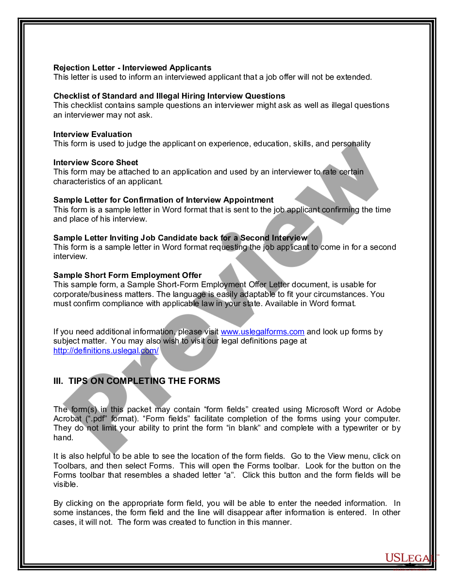 page 2 Employment Interview Package preview