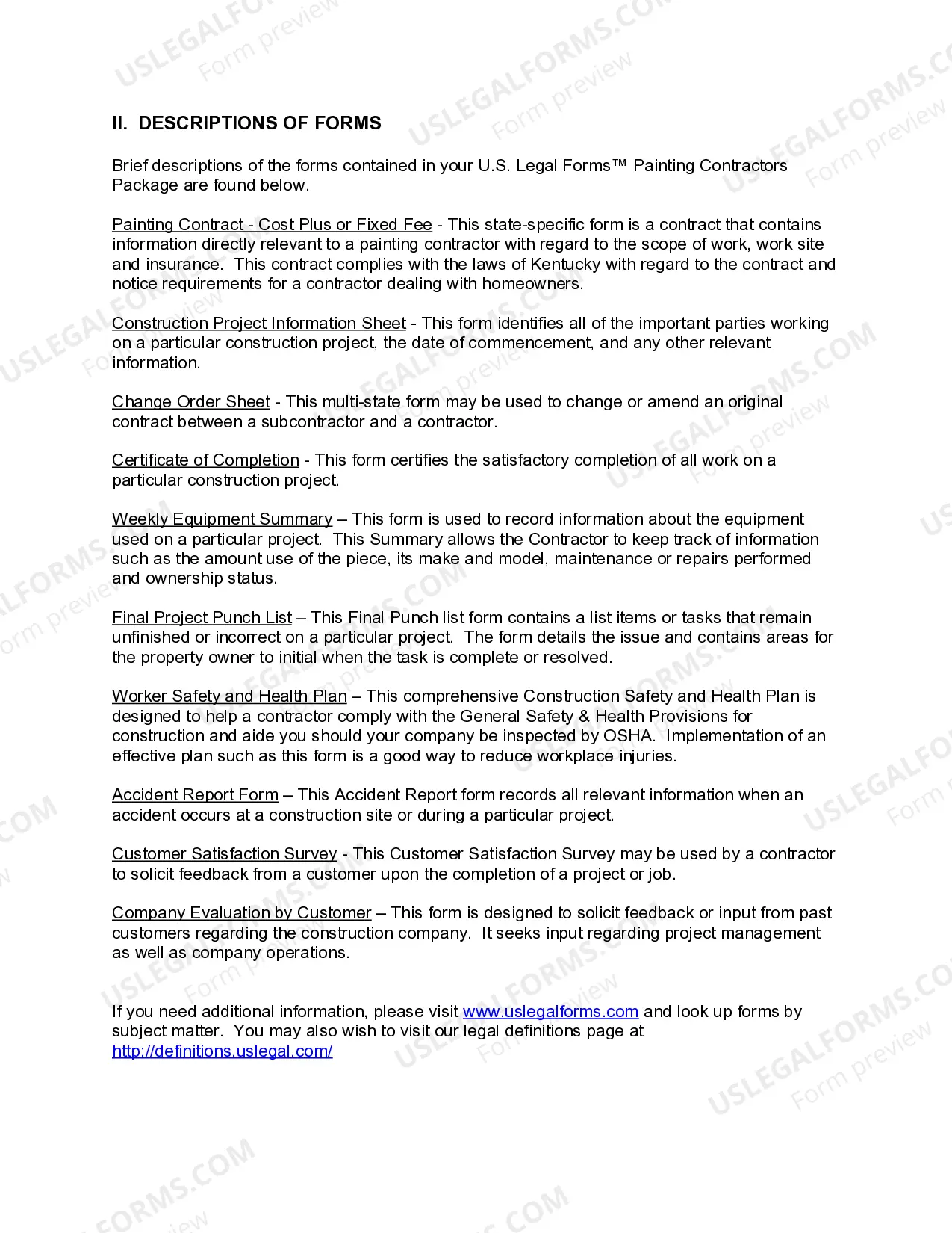 Preview Kentucky Painting Contractor Package