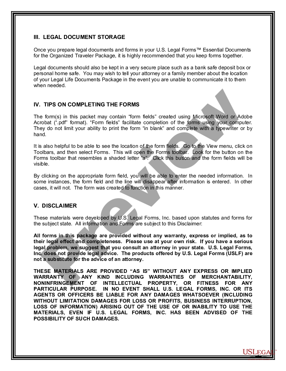 page 3 Essential Documents for the Organized Traveler Package with Personal Organizer preview