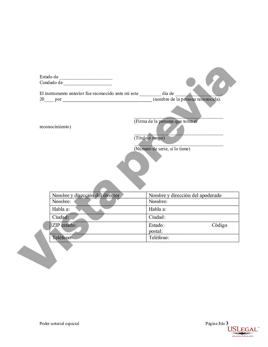 Preview Poder notarial especial o limitado para transacciones de venta de bienes raíces por parte del vendedor