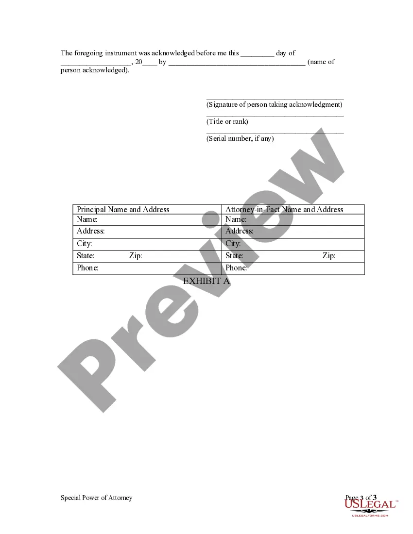 Preview Special or Limited Power of Attorney for Real Estate Sales Transaction By Seller