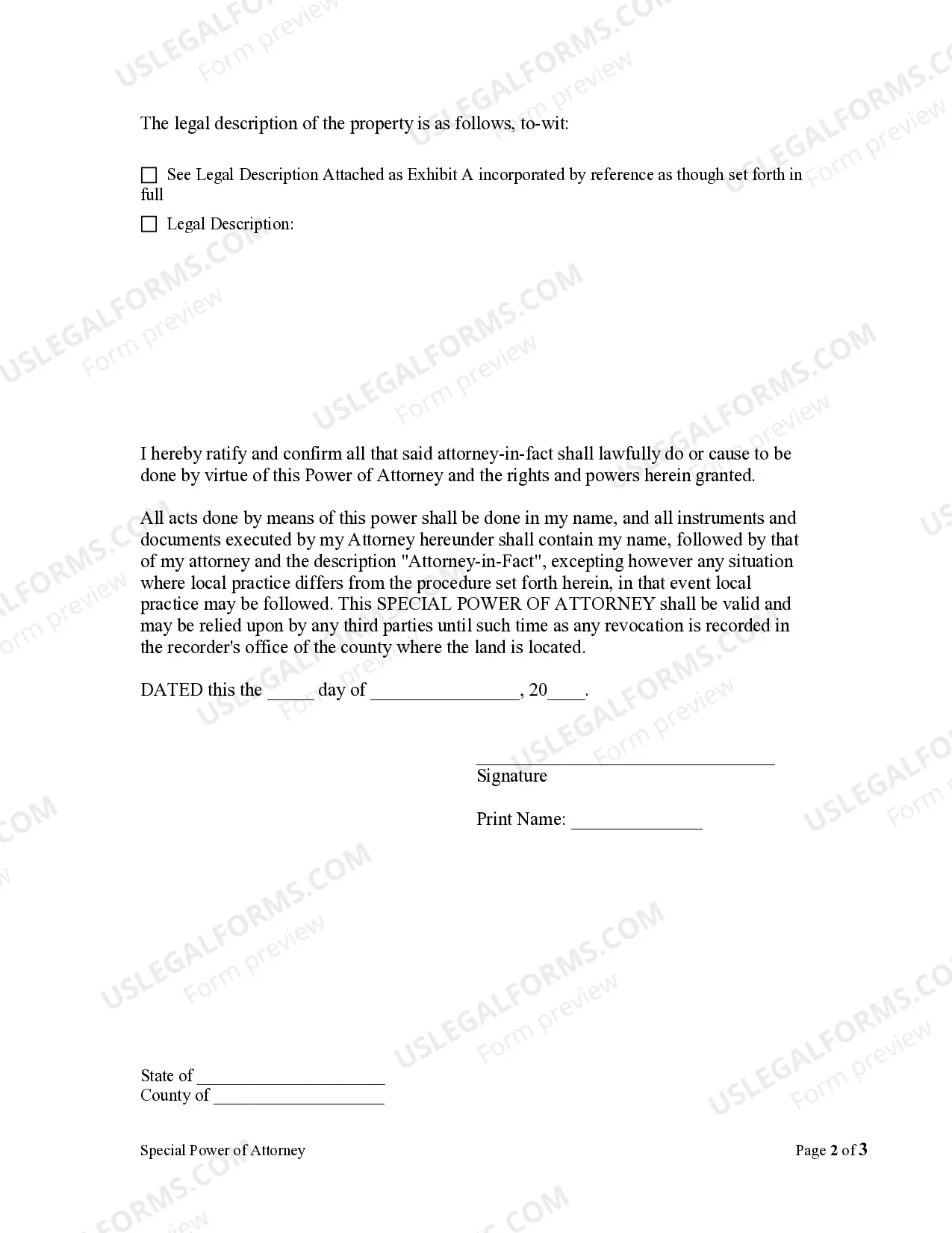 Preview Special or Limited Power of Attorney for Real Estate Purchase Transaction by Purchaser