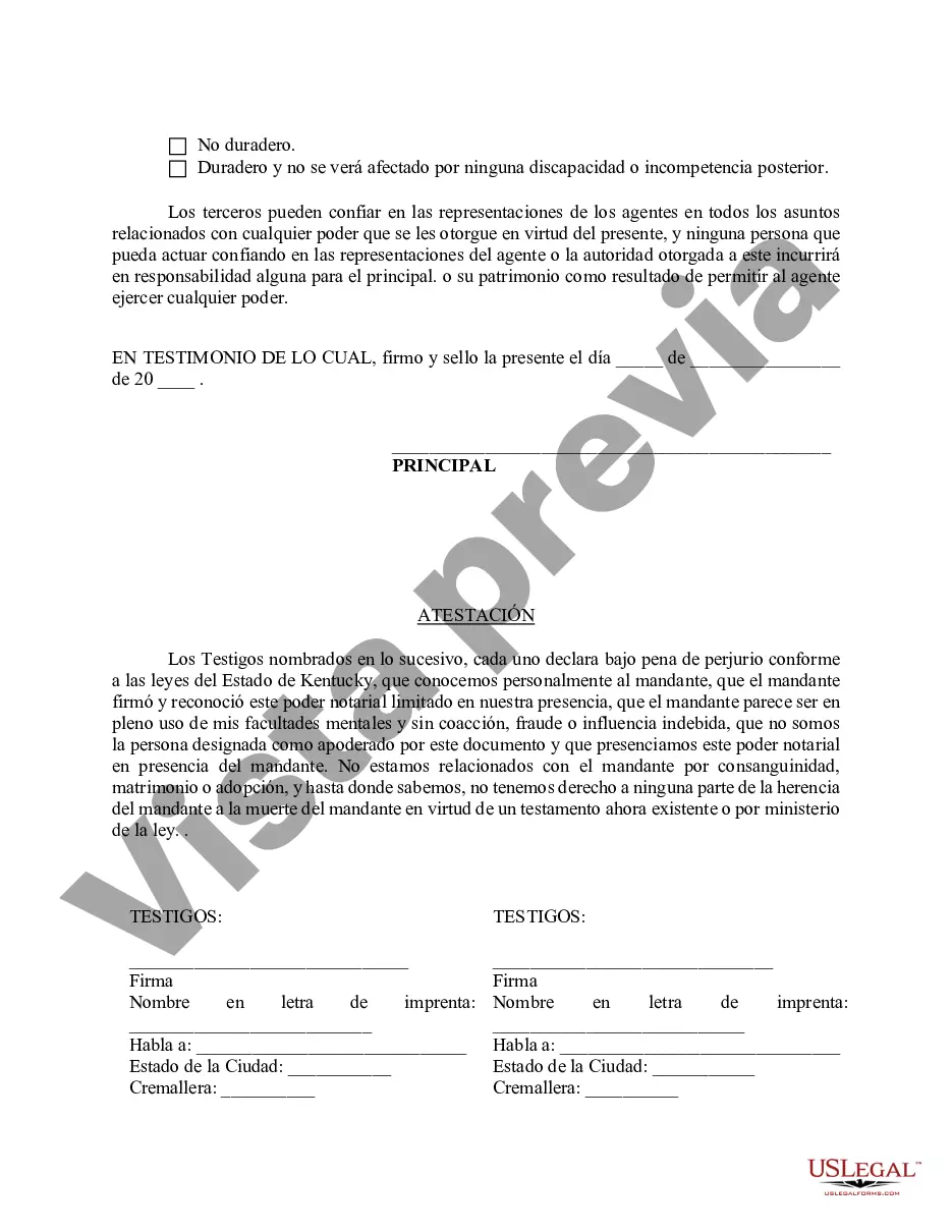 Preview Poder notarial limitado en el que se especifican poderes con ejemplos de poderes incluidos