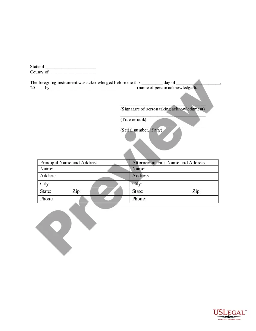 Preview Limited Power of Attorney where you Specify Powers with Sample Powers Included