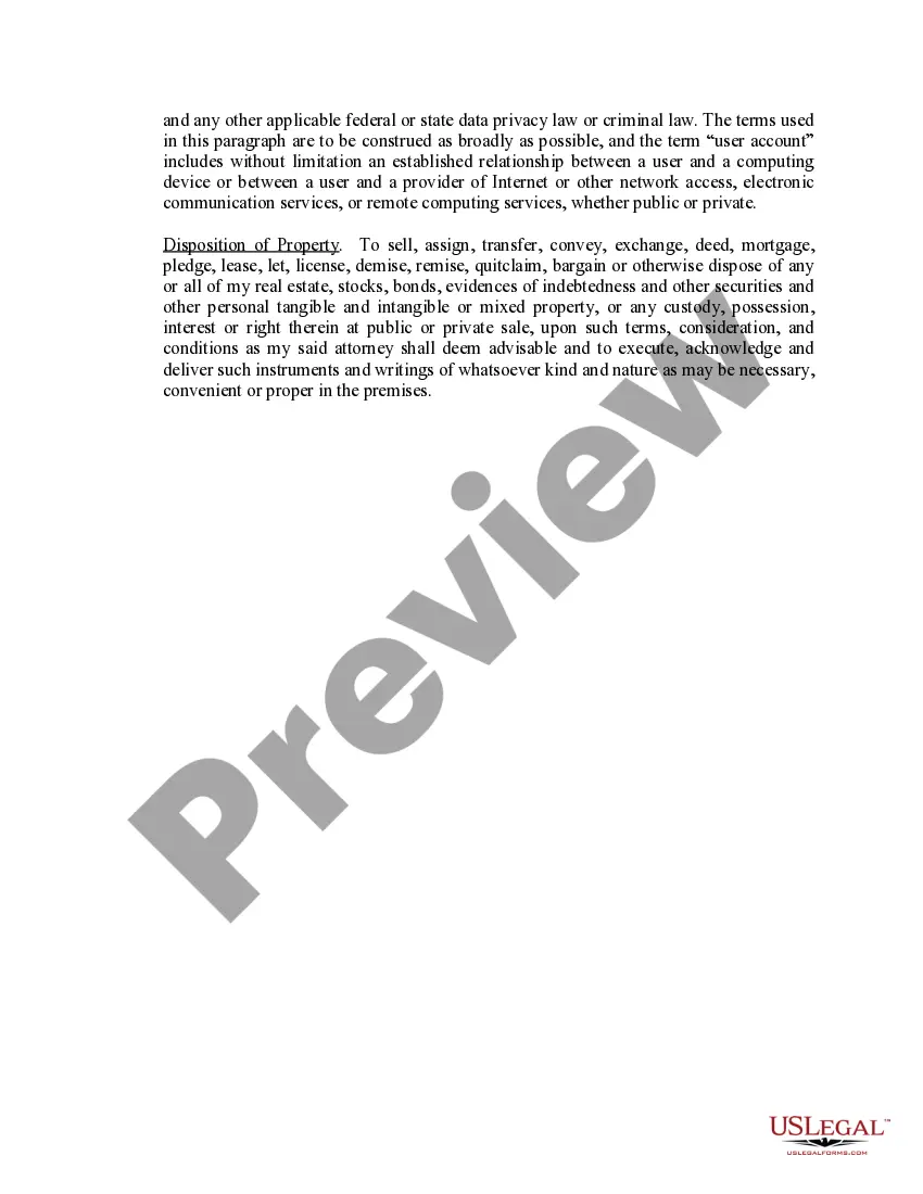 Preview Limited Power of Attorney where you Specify Powers with Sample Powers Included