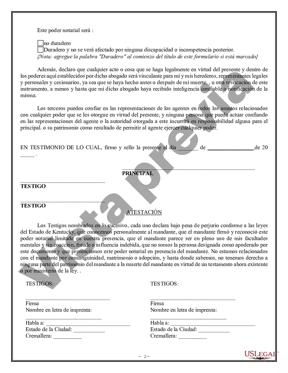 Preview Poder Notarial Limitado para Transacciones de Acciones y Poderes Corporativos