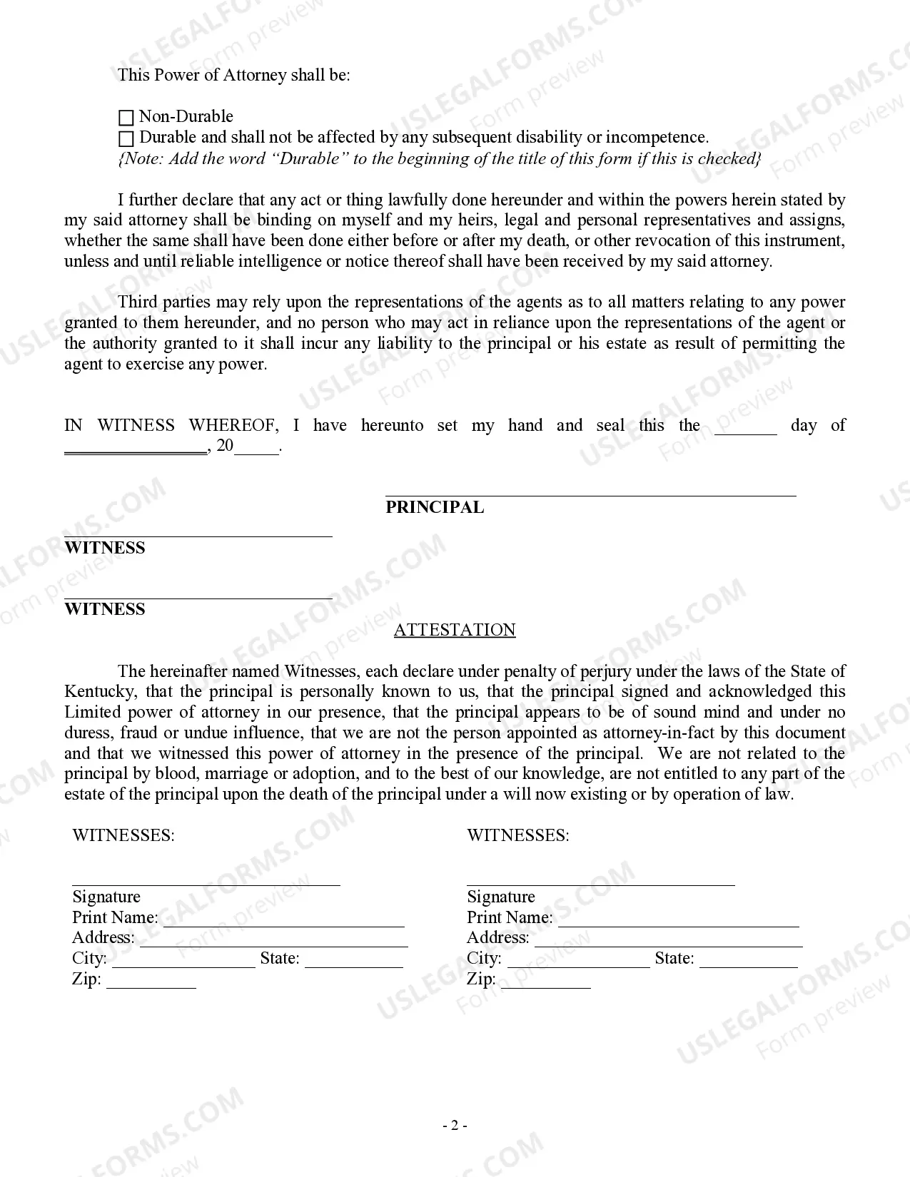 Preview Limited Power of Attorney for Stock Transactions and Corporate Powers