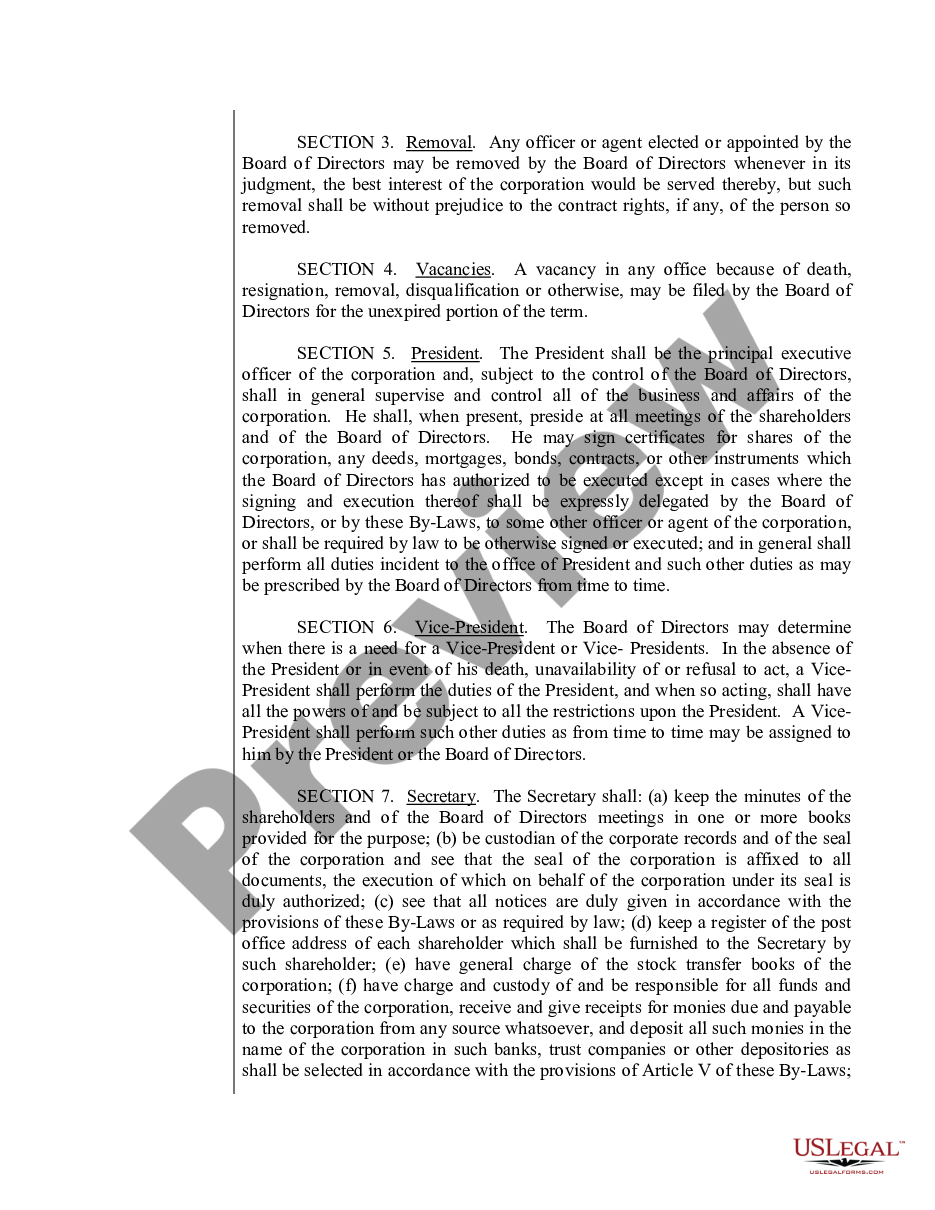 page 7 Sample Bylaws for a Kentucky Professional Service Corporation preview