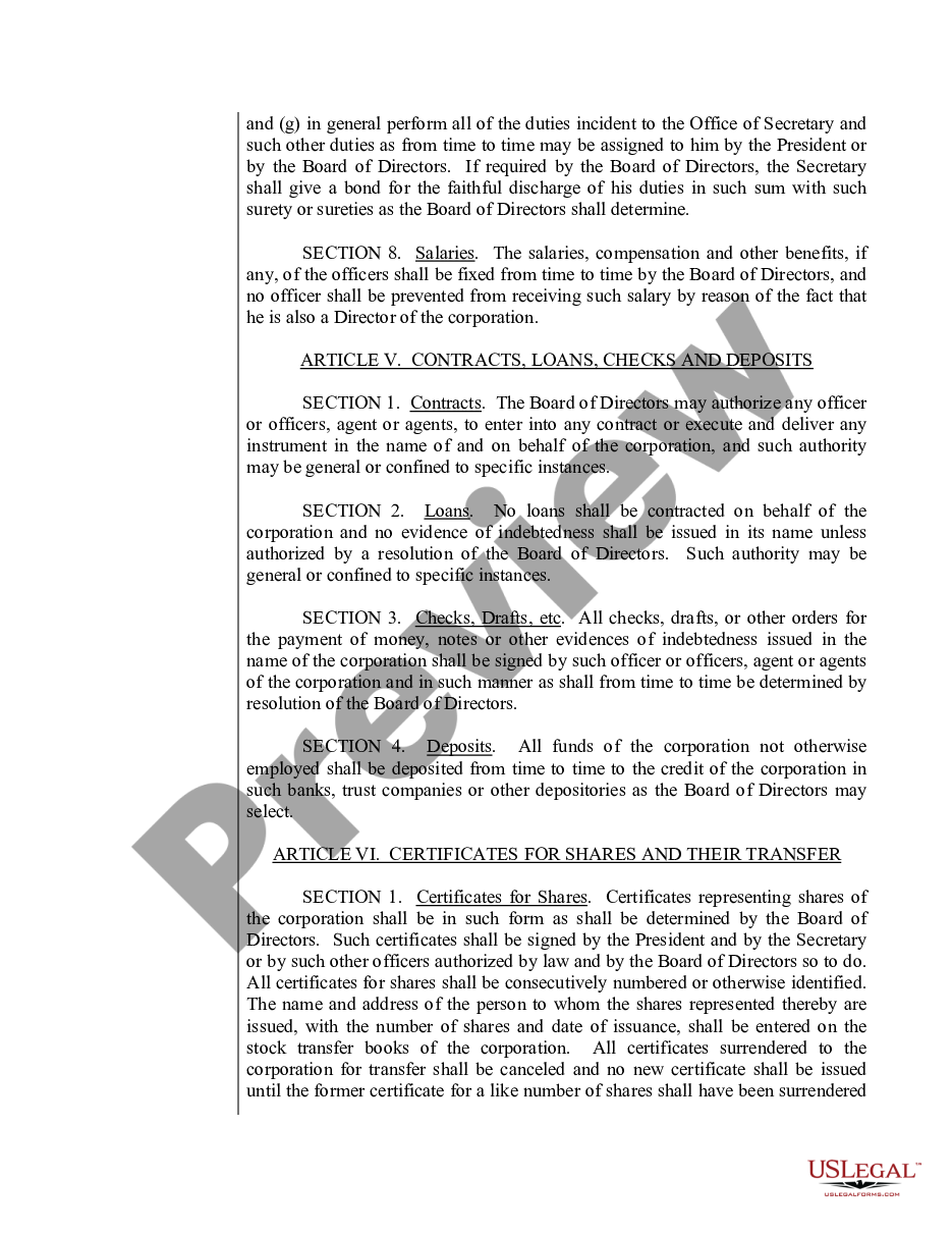 page 8 Sample Bylaws for a Kentucky Professional Service Corporation preview