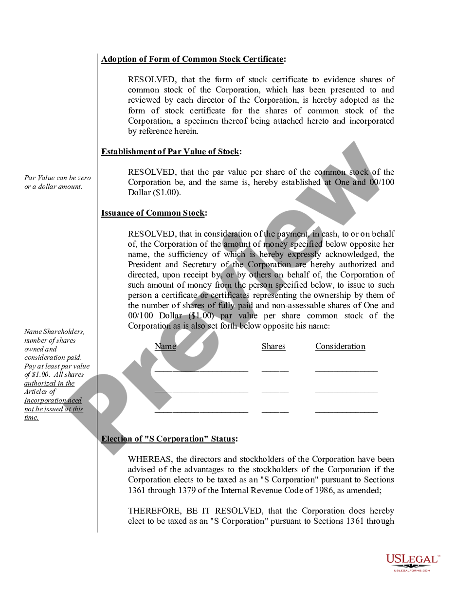 page 4 Organizational Minutes for a Kentucky Professional Service Corporation preview