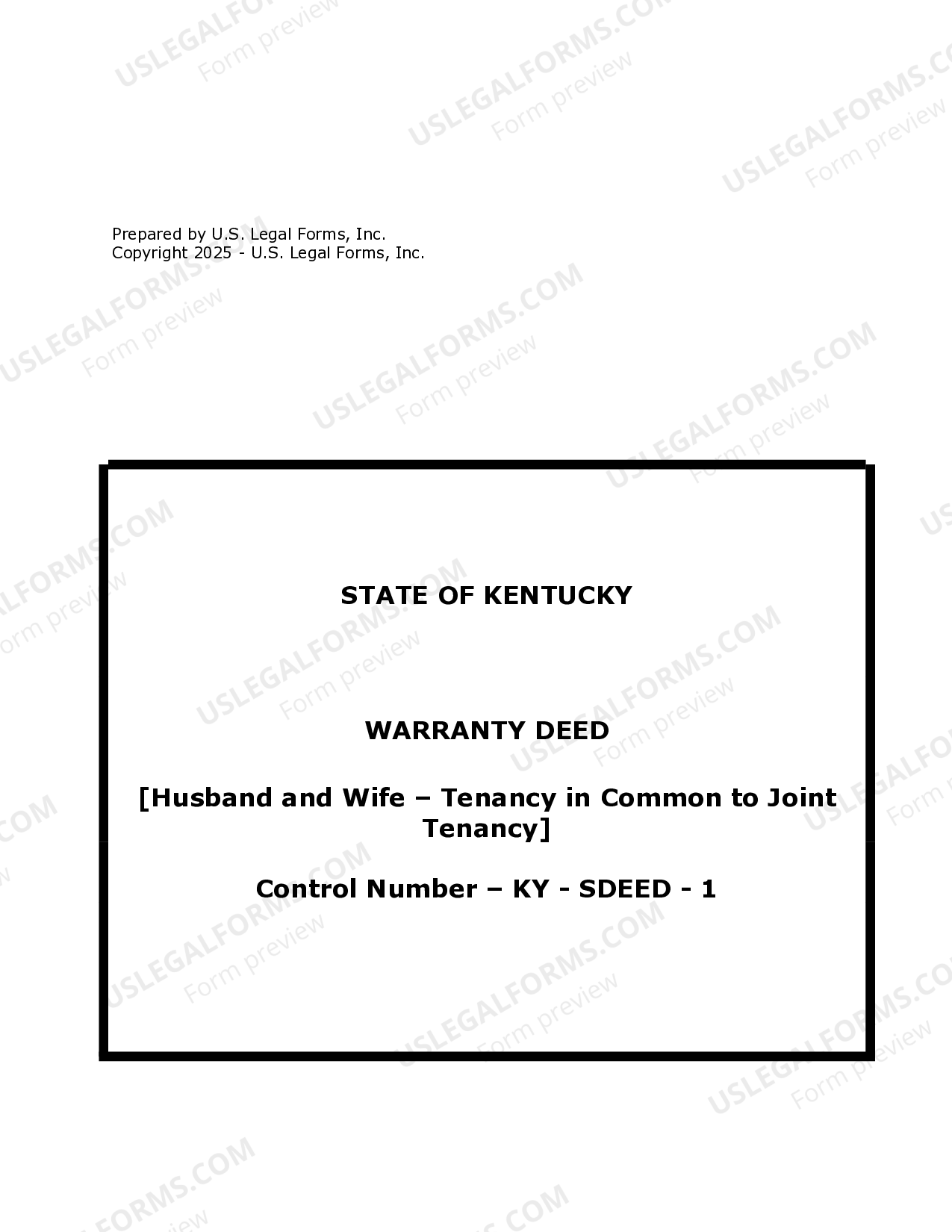 Kentucky Warranty Deed for Husband and Wife Converting Property from