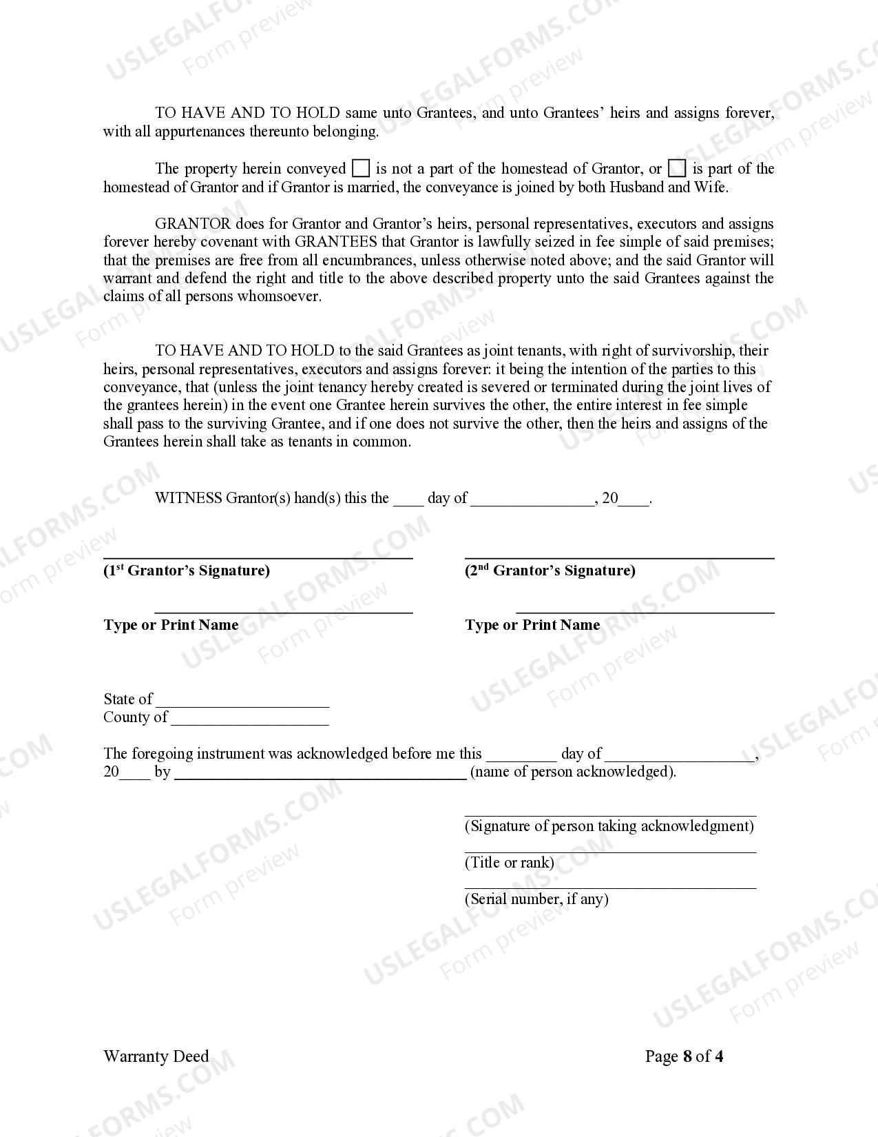 Kentucky Warranty Deed for Husband and Wife Converting Property from