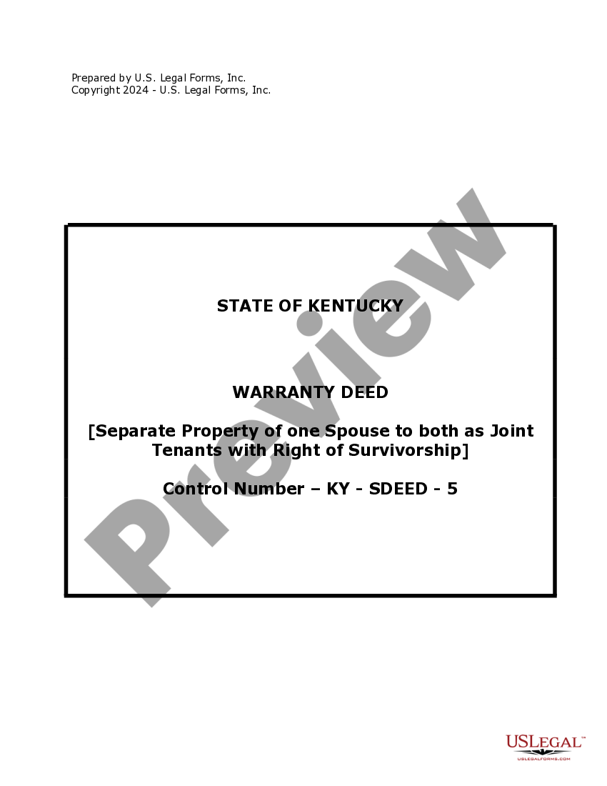 Kentucky Warranty Deed to Separate Property of One Spouse to Both
