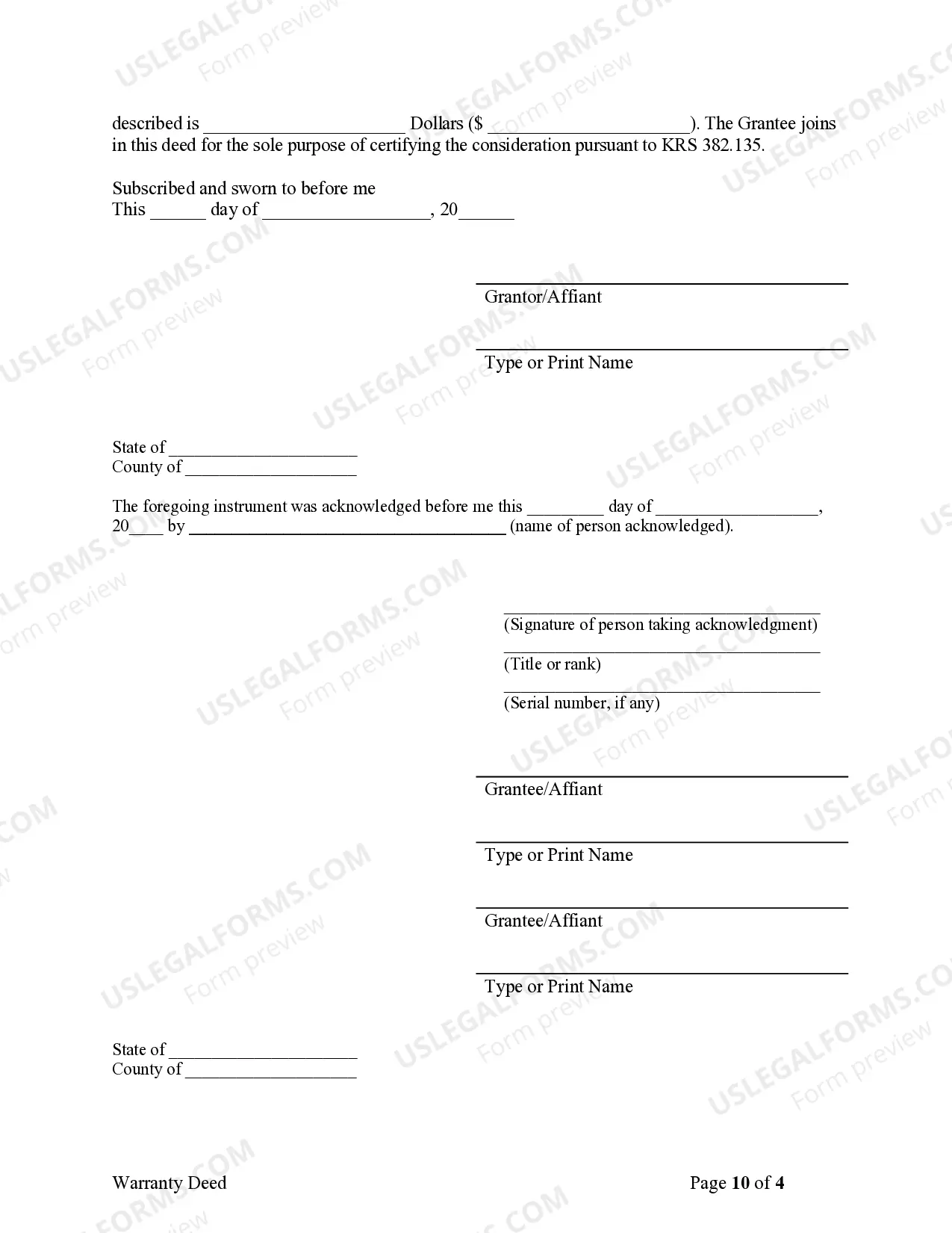 Preview Warranty Deed to Separate Property of One Spouse to Both Spouses as Joint Tenants