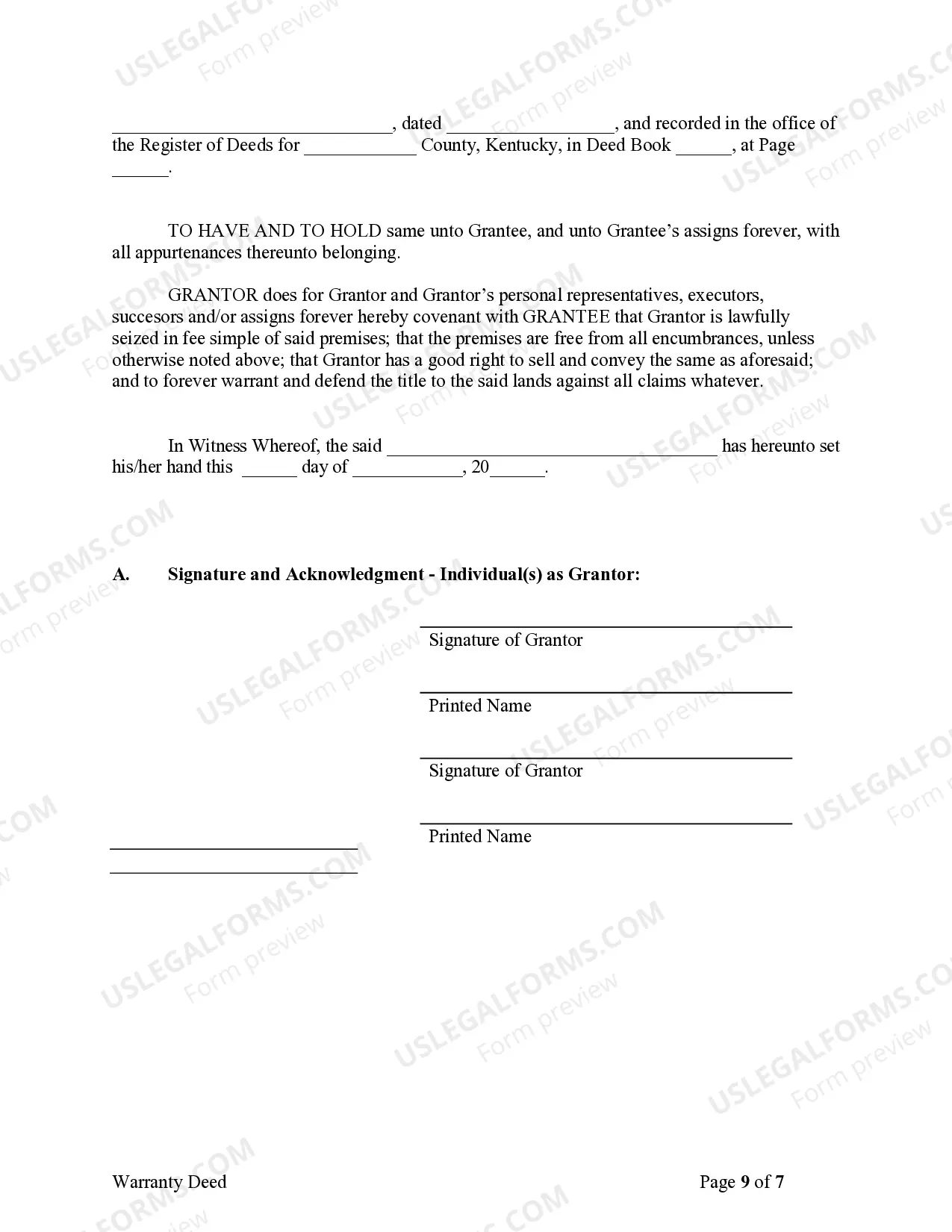 Preview Warranty Deed from Limited Partnership or LLC is the Grantor, or Grantee
