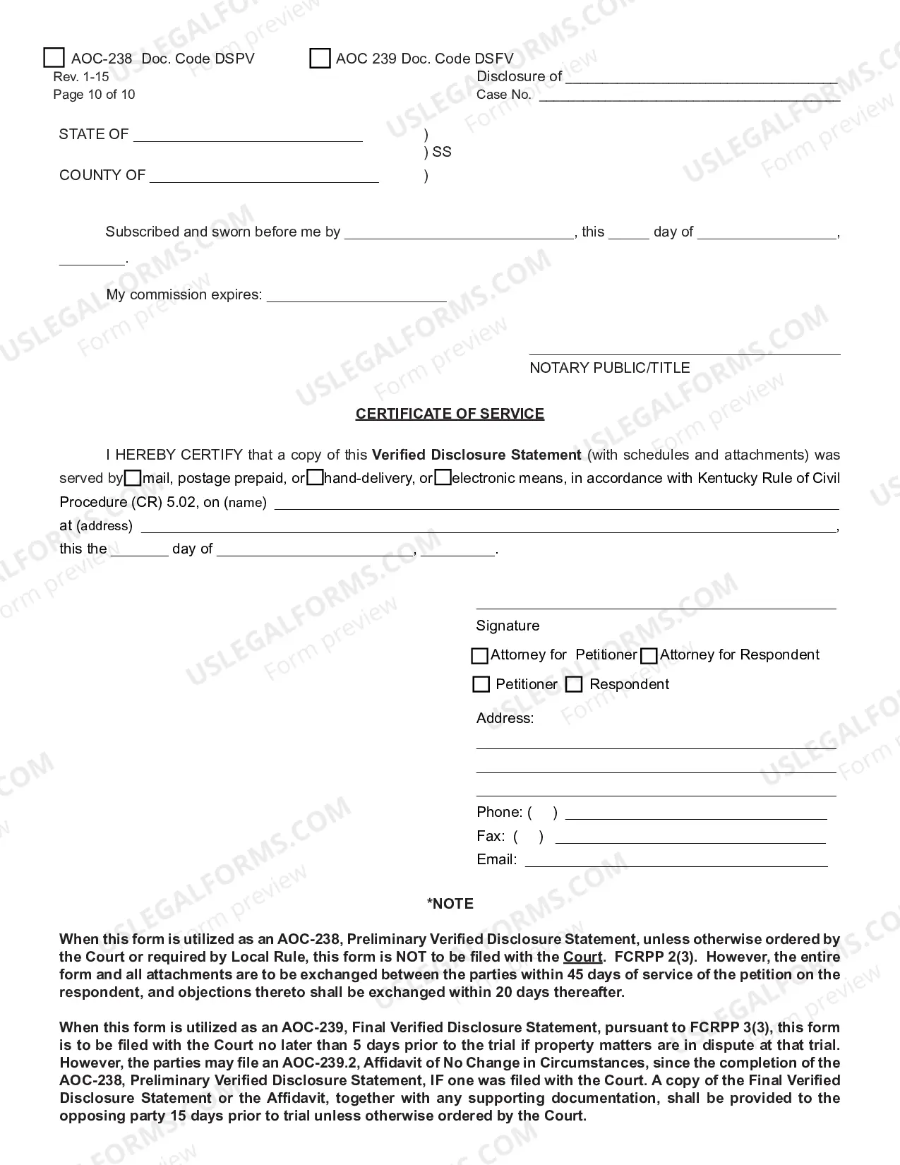 Preview Preliminary Verified Disclosure Statement or Final Verfied Disclosure Statement