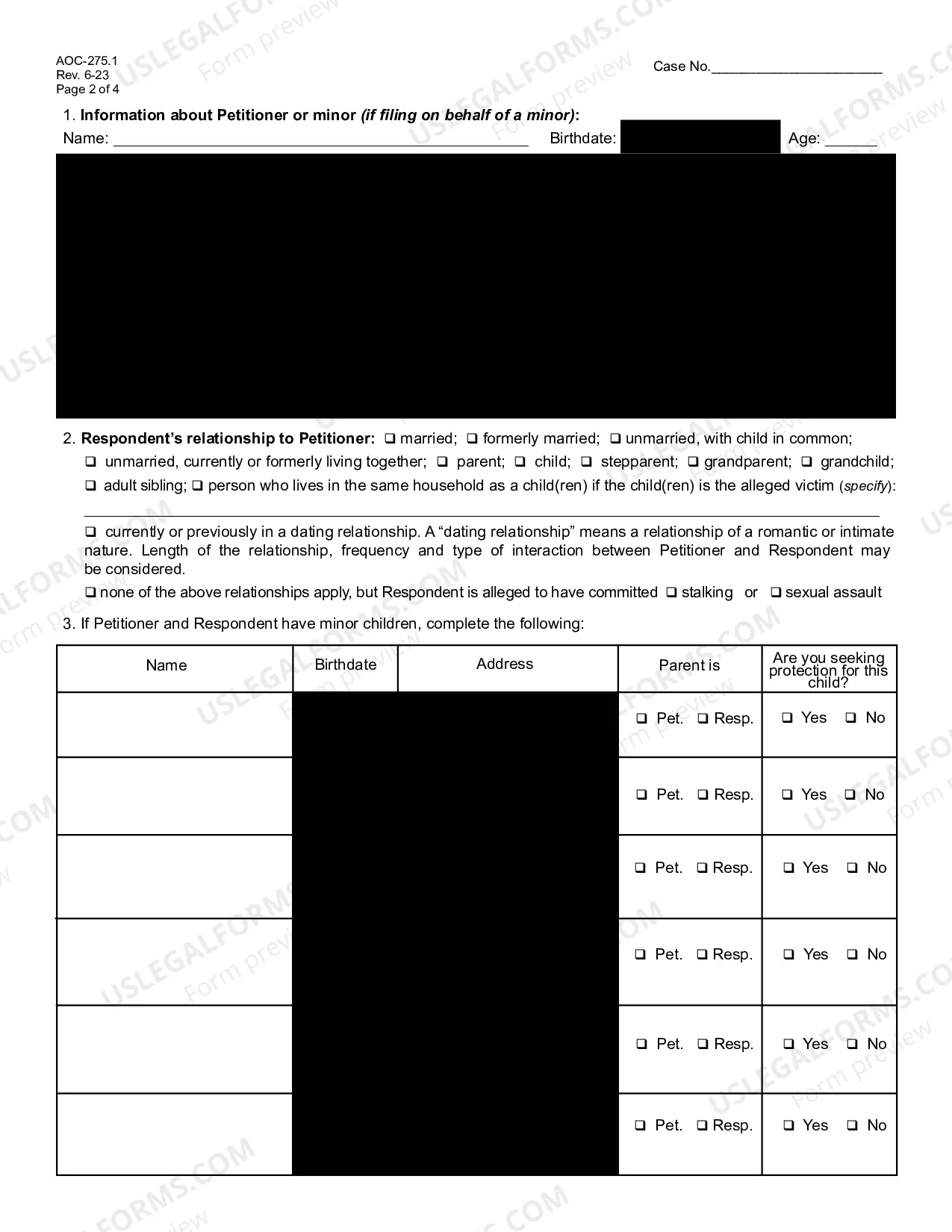 Preview Petition-Motion for Order of Protection